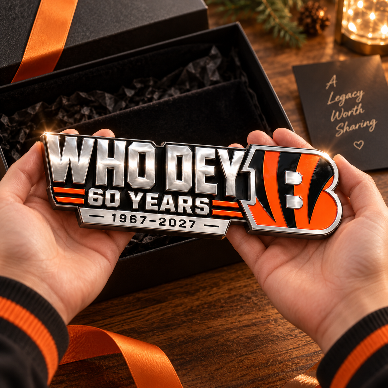 🐯 WHO DEY 60 Years 1967–2027 3D Metal Car Emblem