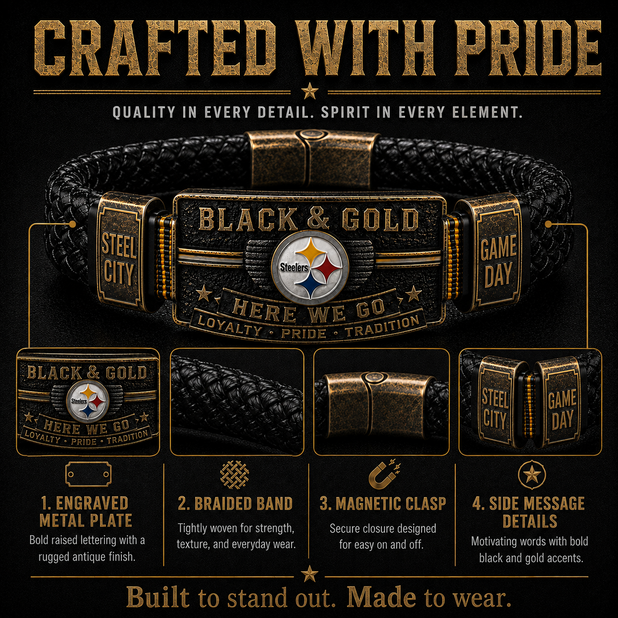 Black & Gold Pride Bracelet