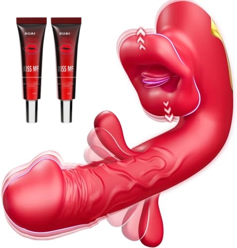 💥🔥2026 Upgraded 10 Flapping & Vibrating & Licking Biting Modes Tongue Toy for Women - 👅Scarlet Tyrant™🔥