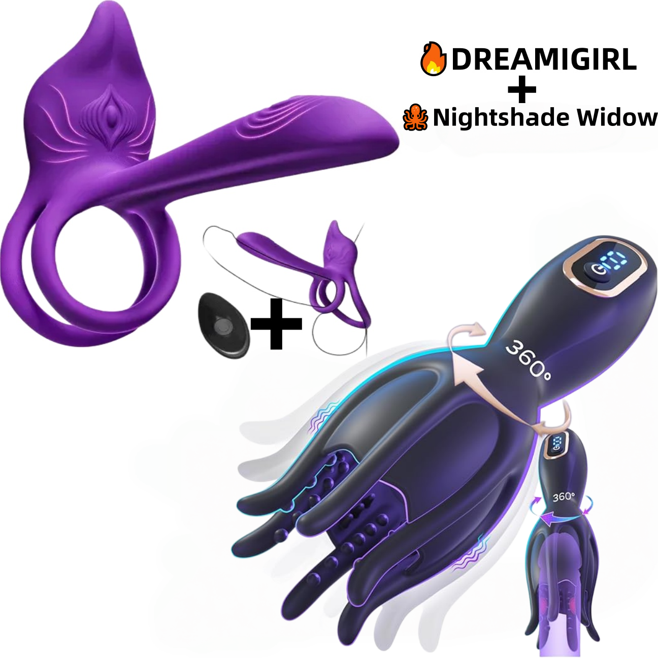 💥🍆 2026 Upgraded 360° Rotating Glans Stimulation Trainer – 🥰Nightshade Widow™🔥
