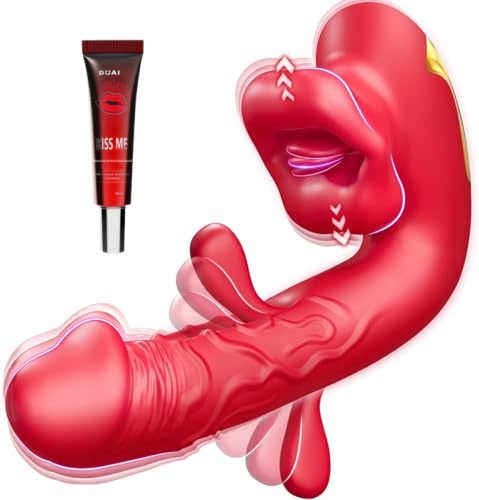 💥🔥2026 Upgraded 10 Flapping & Vibrating & Licking Biting Modes Tongue Toy for Women - 👅Scarlet Tyrant™🔥