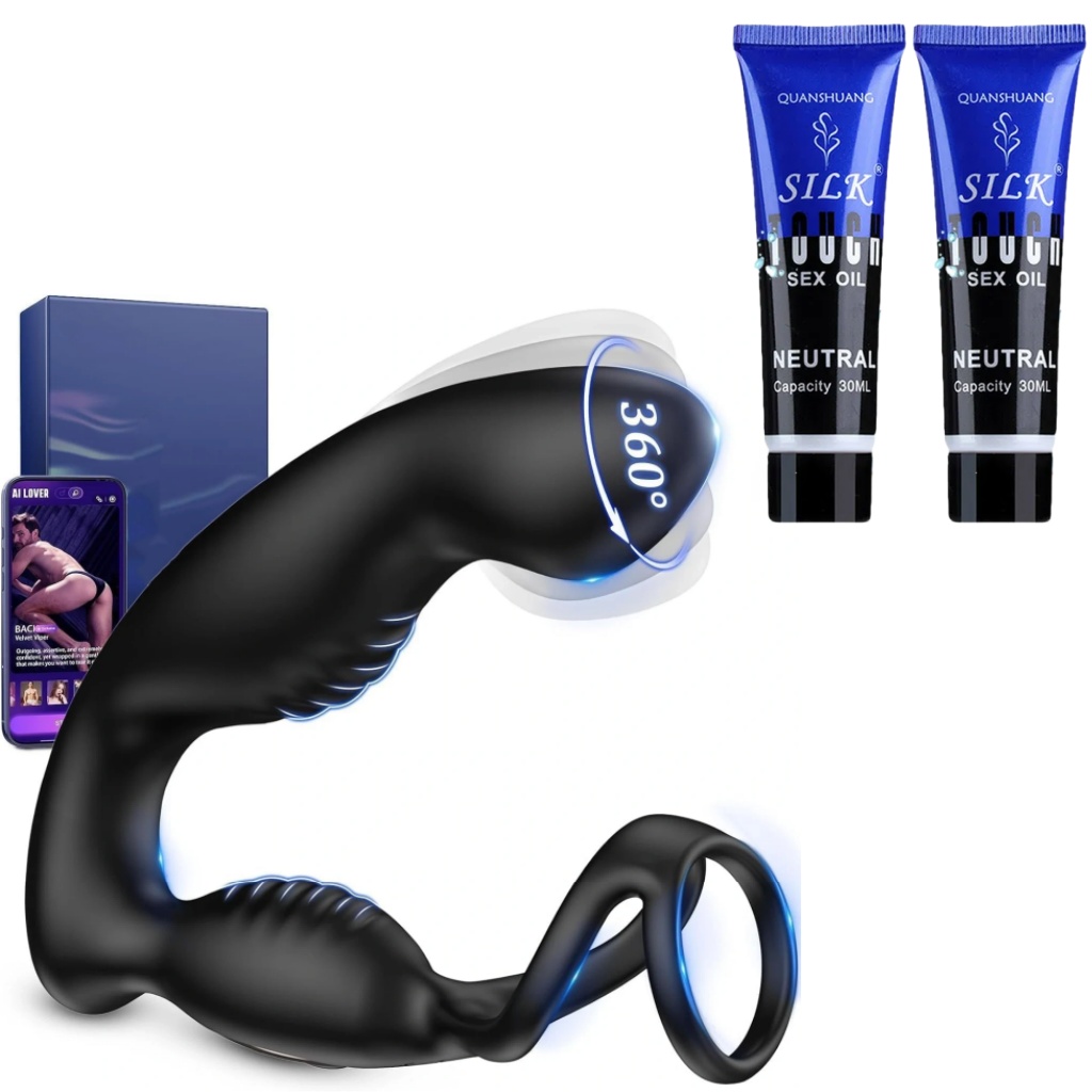 🔥 Pyrrha™ 360° Rotating 5-in-1 Butt Plug | 💫 Cock Ring | ⚡ 10 Modes | 📱 AI App Control