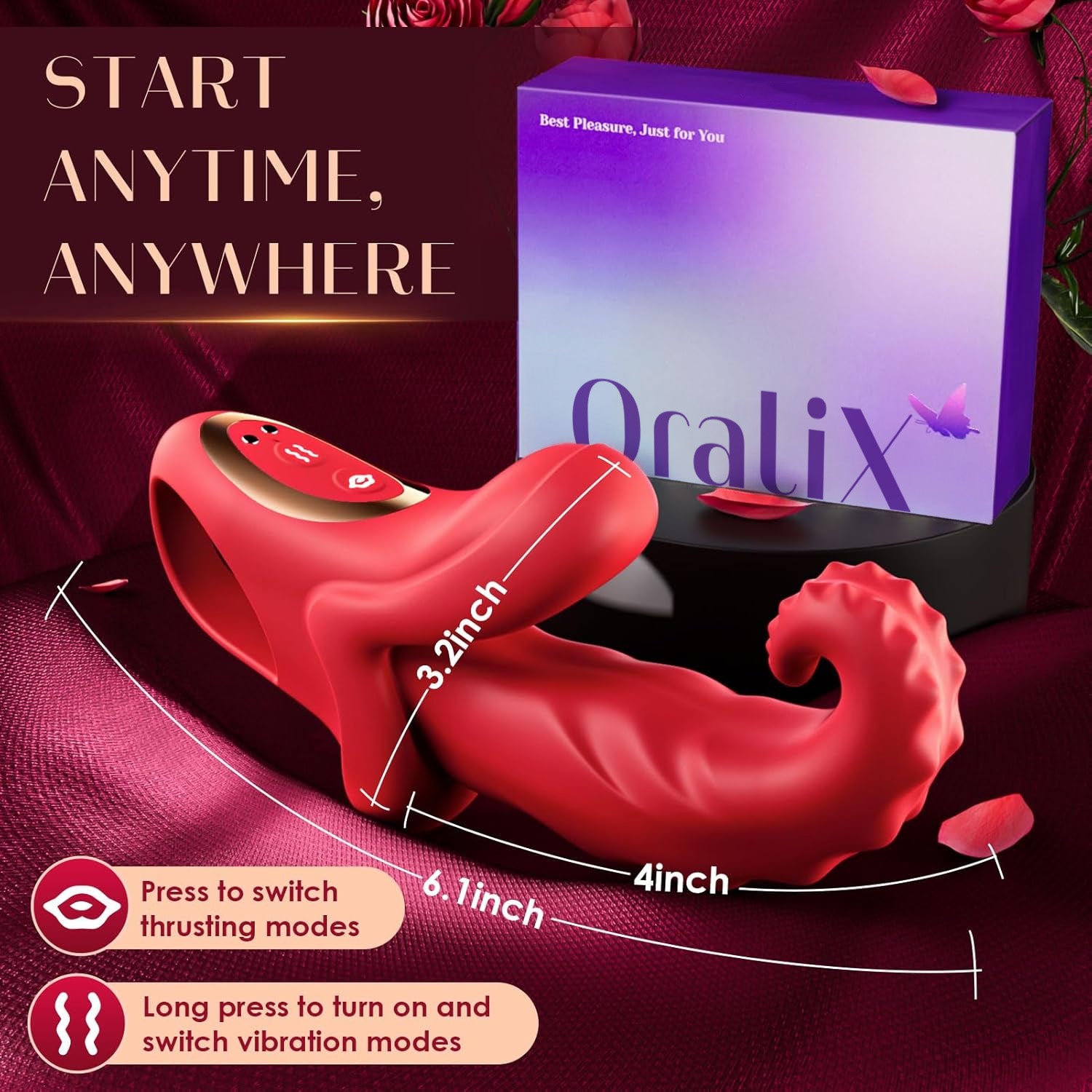 🌟 2026 Limited 50% OFF 1Oralix Suptruck 4-in-1 Thrusting& Licking Tongue KiwinetVibrato
