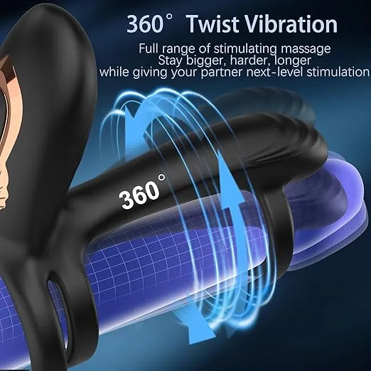 🔥🍆2026 Upgraded 10 Vibration Modes Penis Sleeve Extender with 360° Twisting G-Spot Stimulator -💪Phantom Grip™🔥