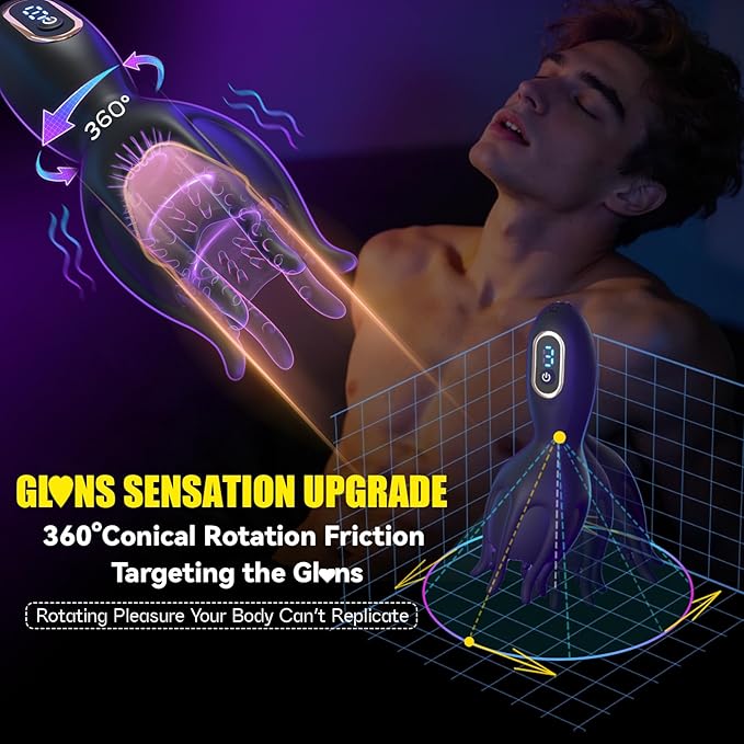 💥🍆 2026 Upgraded 360° Rotating Glans Stimulation Trainer – QJWQJW™ 🔥