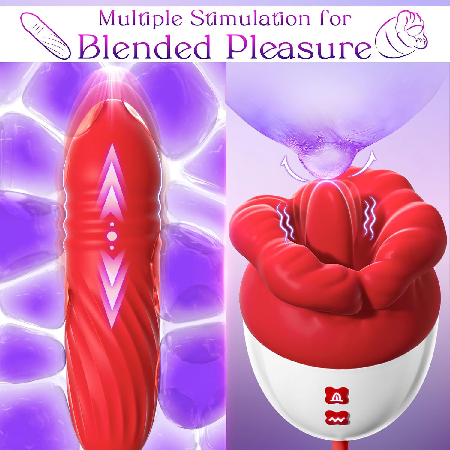 Pétale — Dual-Motion Rose Stimulator.A flickering tongue outside. A rhythmic pulse within. One bloom, two sensations.
