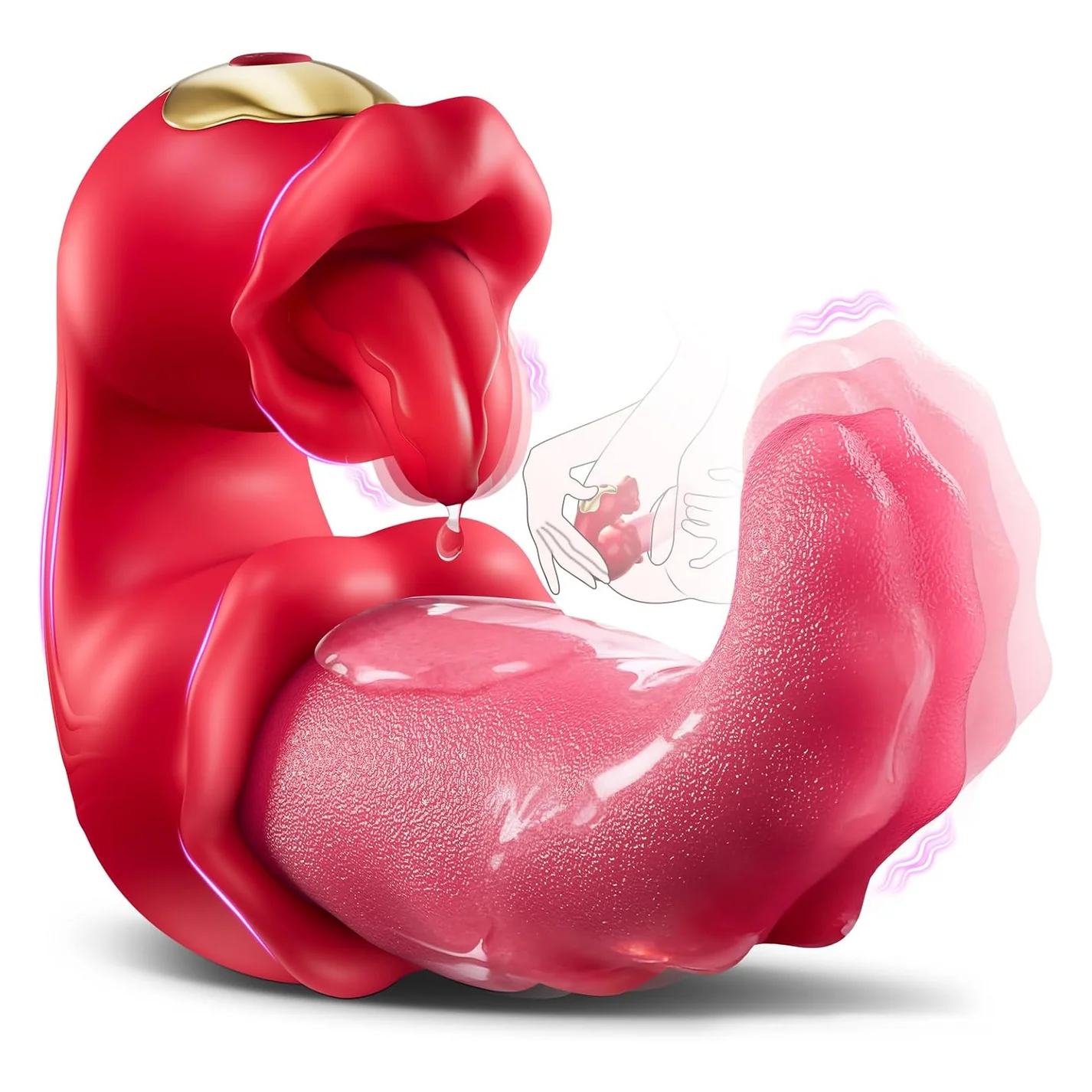 🌸 2026 Next-Gen Realistic Tongue 6-in-1 Pelvic Floor Wellness Massager - 🌹Crimson Orchid™👅