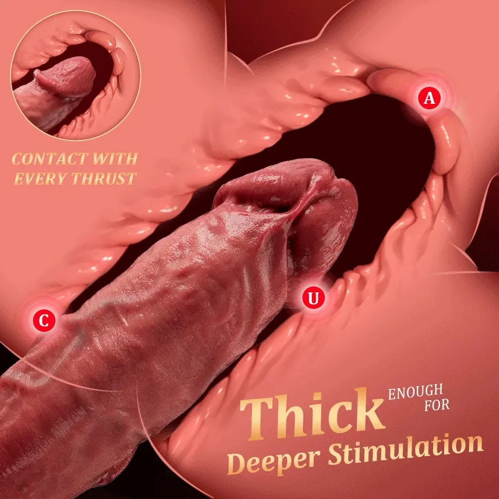 💥🔥2026 Upgraded 360° Licking Mouth Flesh Silicone Dildos, 2.0 Thrusting Dildo Tongue Sex Toys -👅Abyssal Maw™🔥