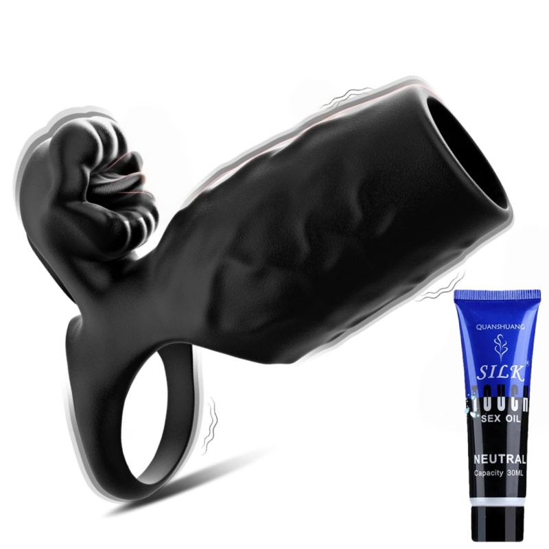🔥2026 Upgrade Penis Massager - Nervion™ 9-Mode Vibrating Cock Ring & Tongue Licking Sleeve💥