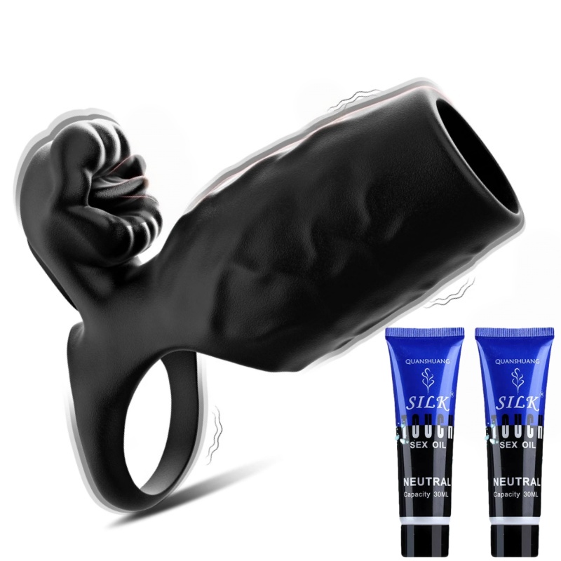🔥2026 Upgrade Penis Massager - Nervion™ 9-Mode Vibrating Cock Ring & Tongue Licking Sleeve💥