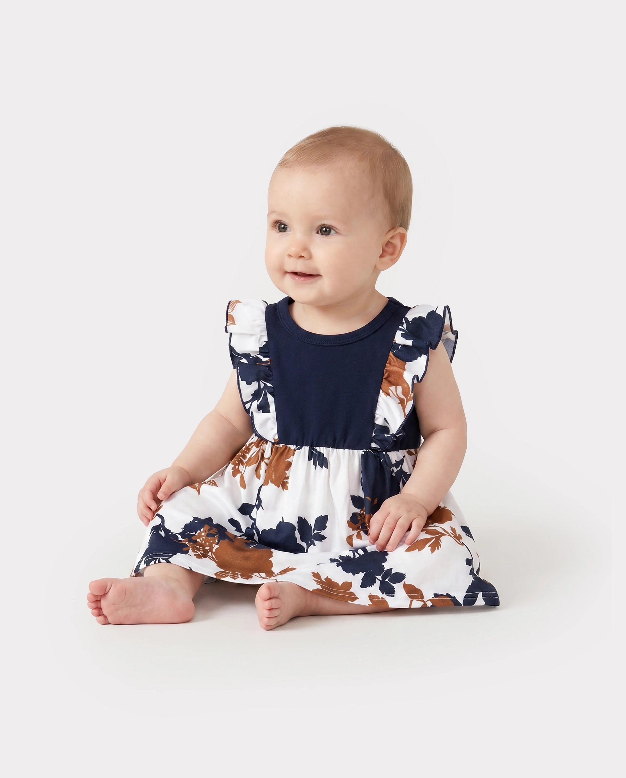 Family Matching Casual Dress or T-Shirt, Solid Color, Fabric Stitching royalblue