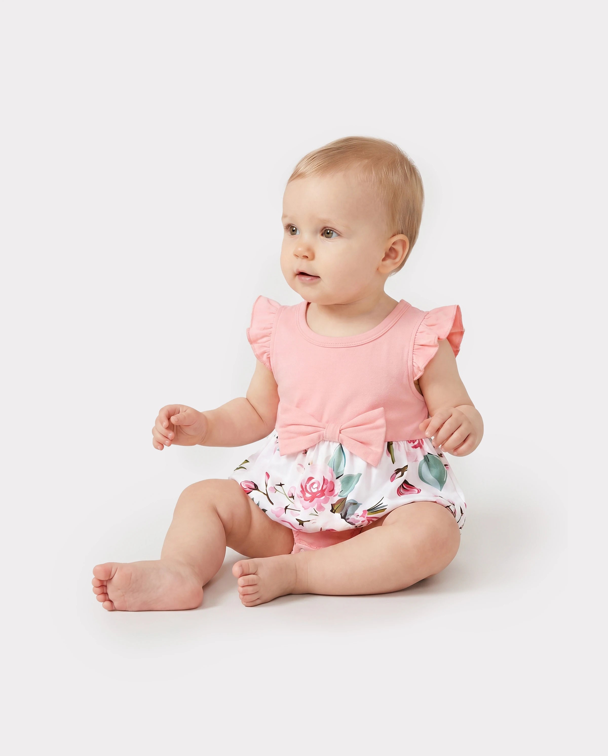 Family Matching Pink Sleeveless Splicing Floral Print Midi Dresses and Colorblock Short-sleeve Polo Shirts Sets Pink