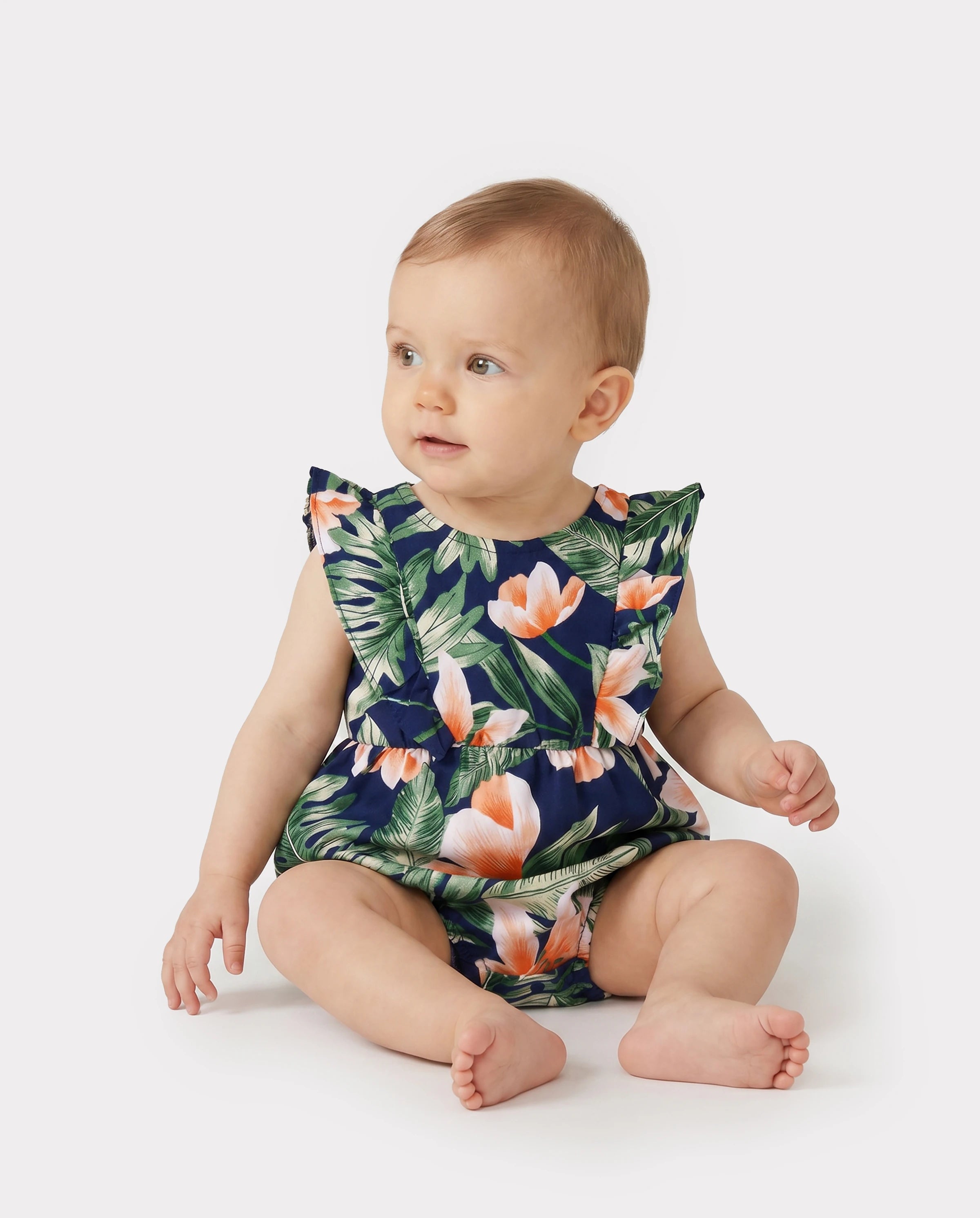 Family Matching Sets Floral Panel Short-sleeve T-shirts or All Over Floral Print V Neck Spaghetti Strap Midi Dresses with Hidden Snap royalblue