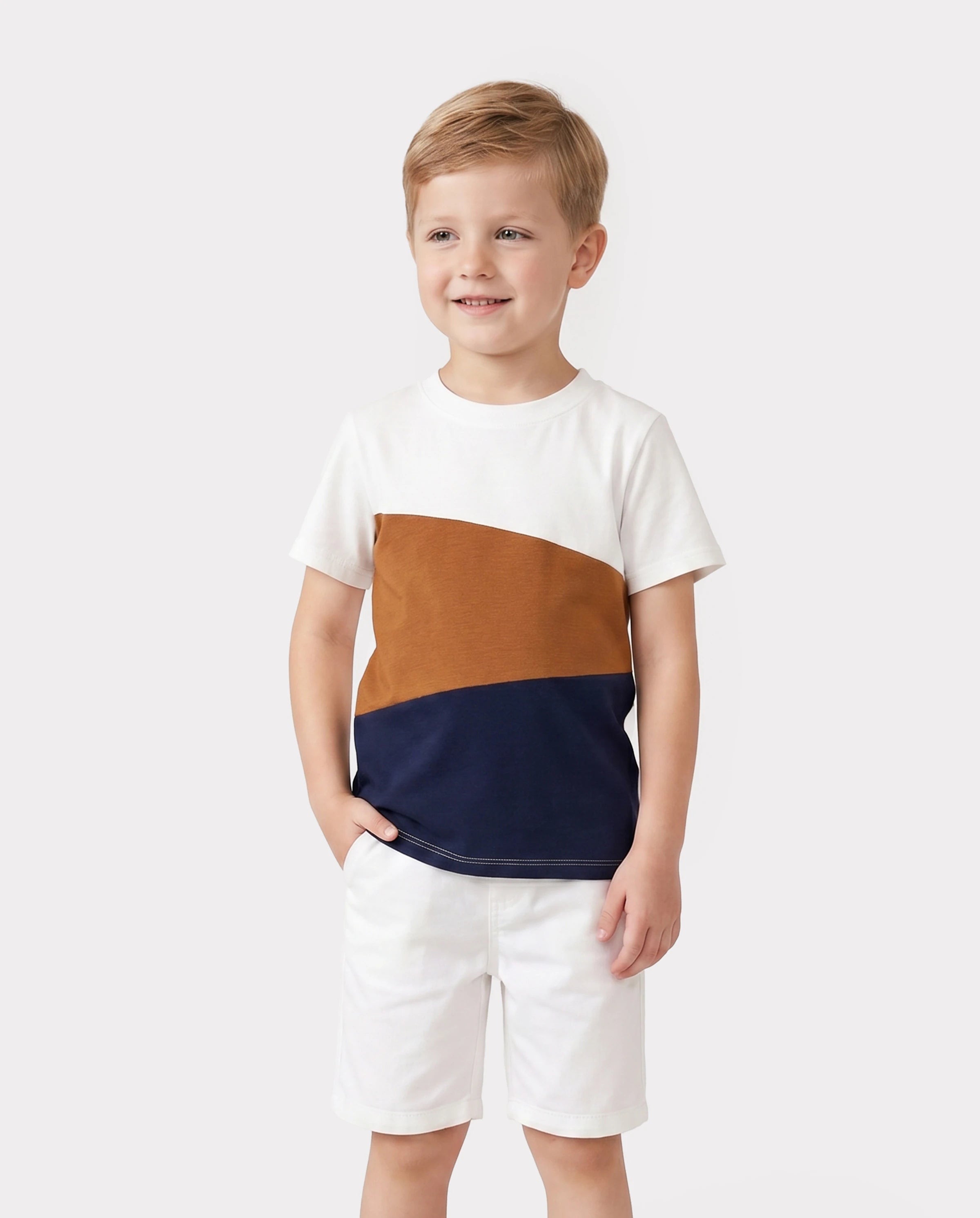 Family Matching Casual Dress or T-Shirt, Solid Color, Fabric Stitching royalblue