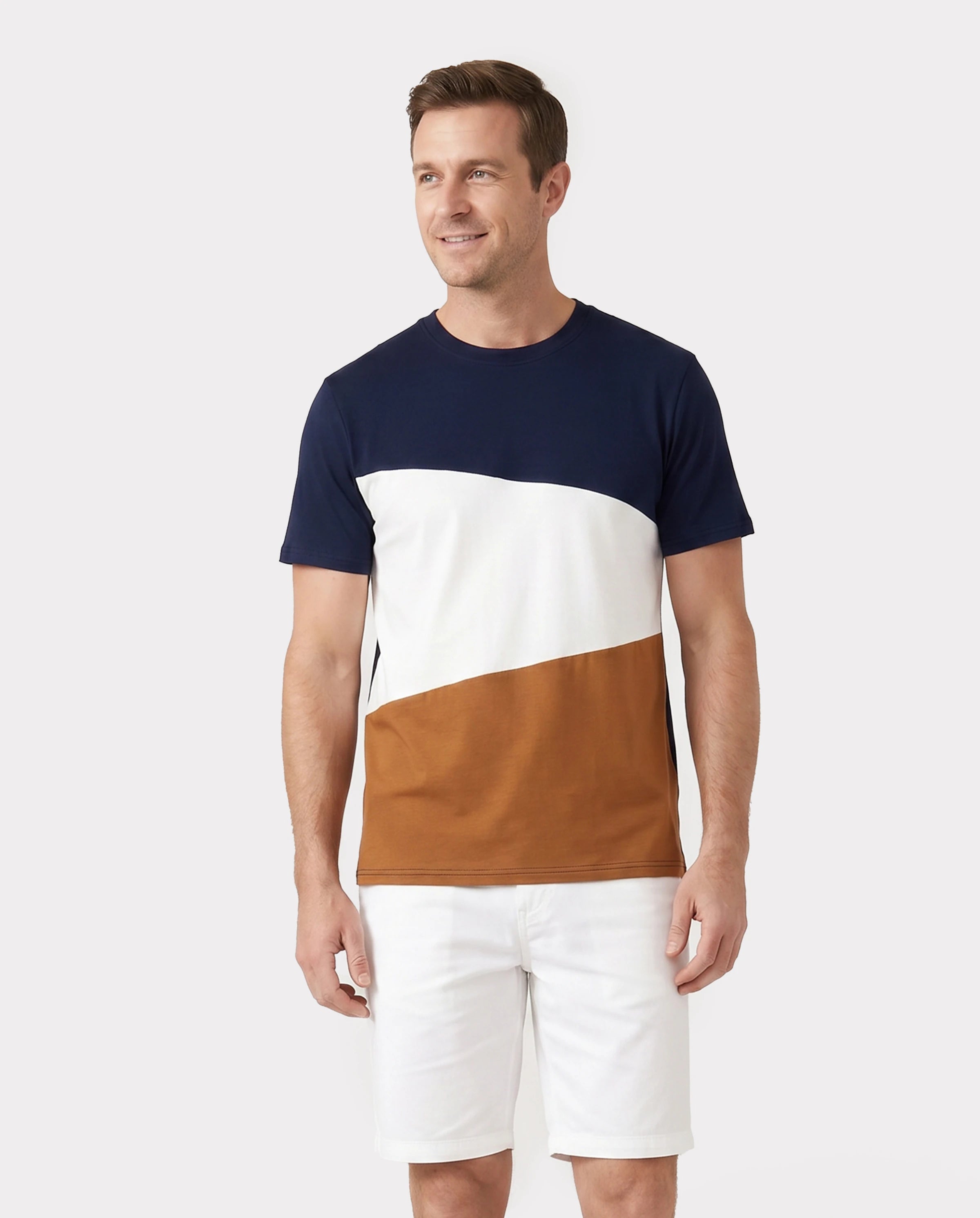 Family Matching Casual Dress or T-Shirt, Solid Color, Fabric Stitching royalblue