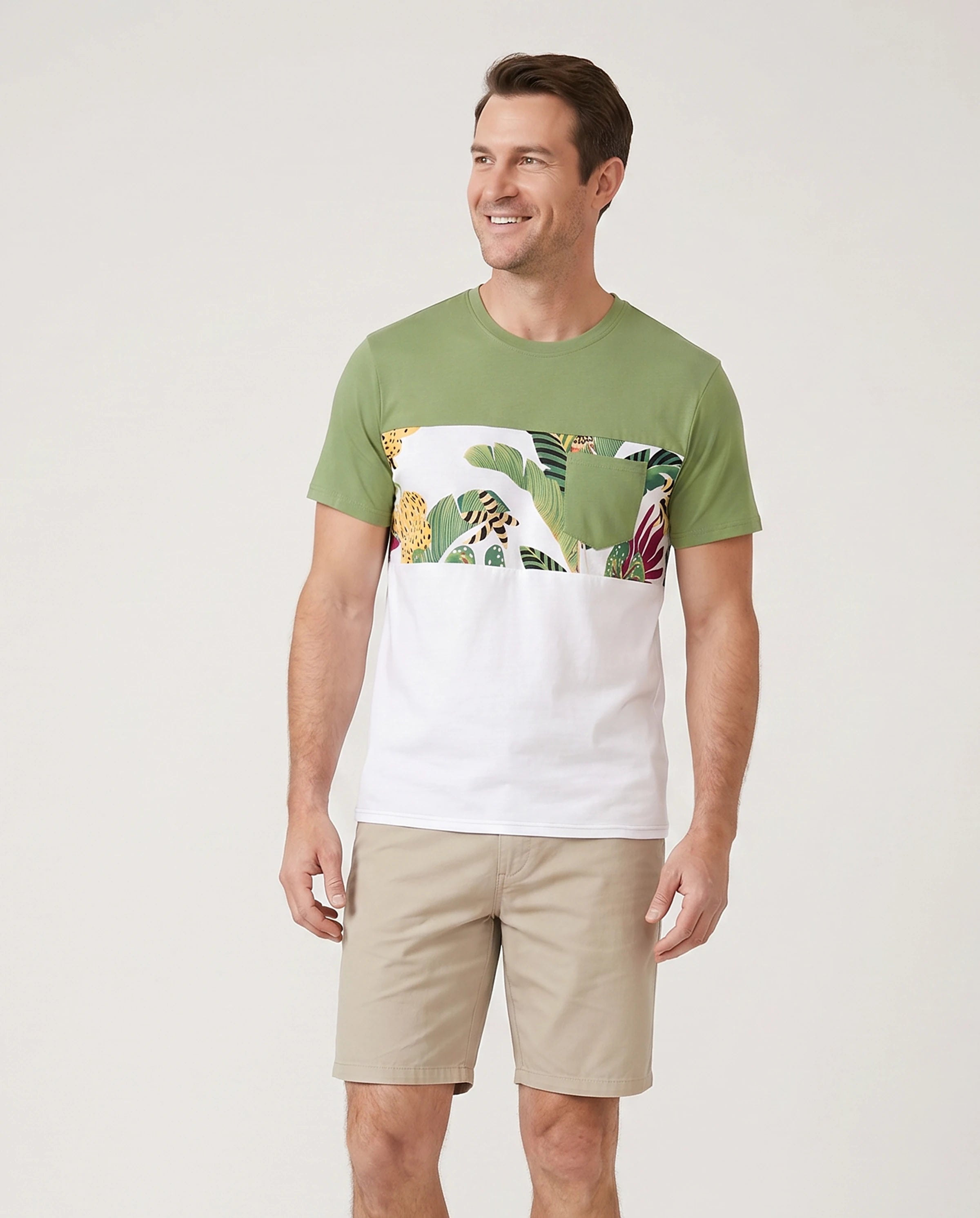 Family Matching Tropical Floral Print Short-sleeve Top or Camisole Dress Set Multi-color