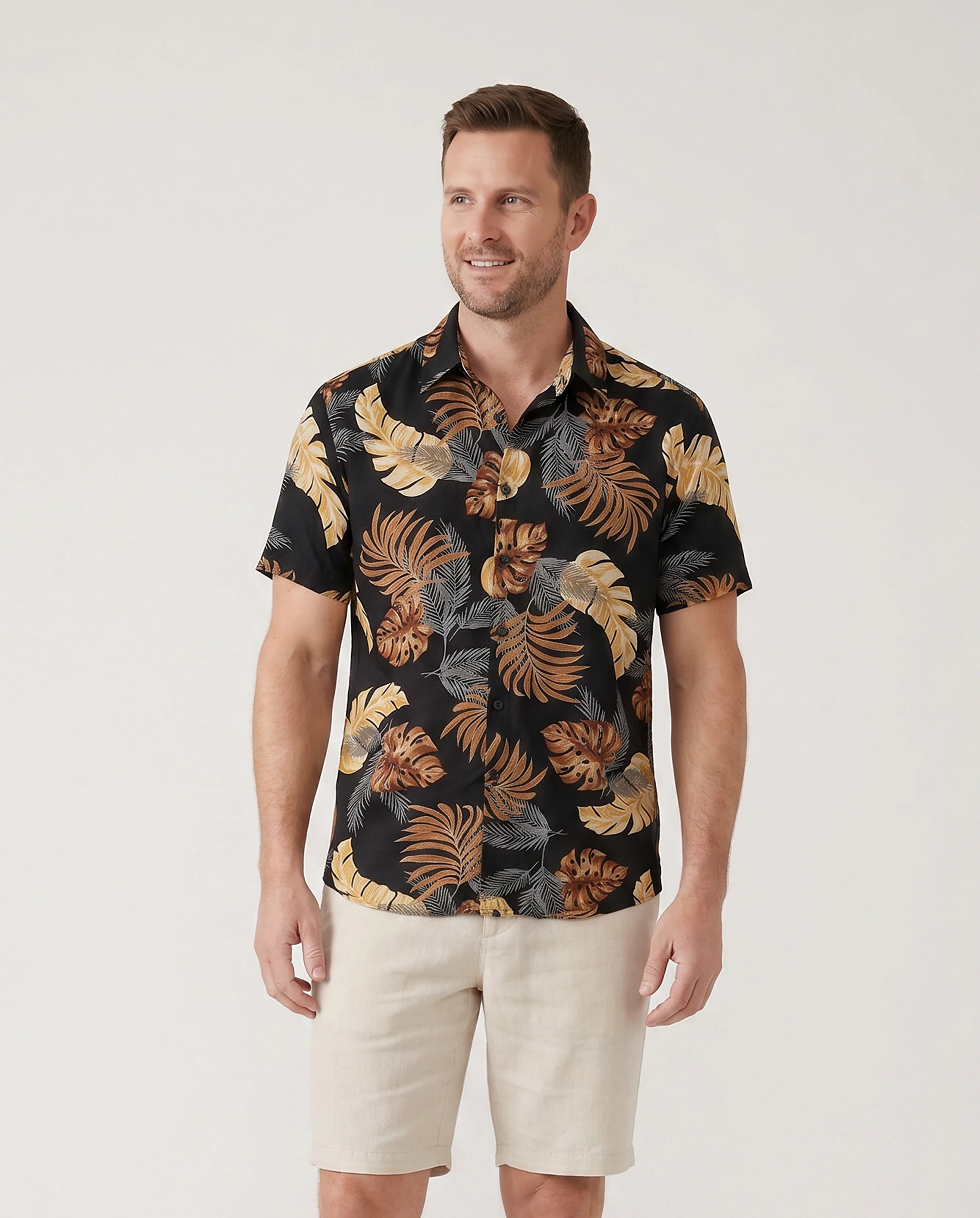 Family Matching Floral Print Beach Wear Short-sleeve Shirt or Camisole top and Wide-Leg Pants Set for Summer Vacation Family Looks Black+White