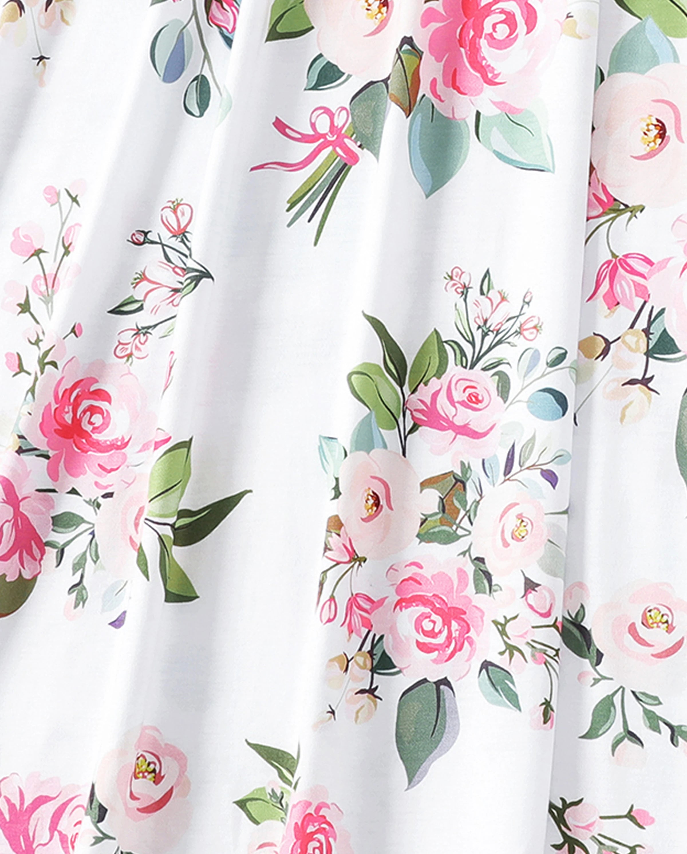 Family Matching Pink Sleeveless Splicing Floral Print Midi Dresses and Colorblock Short-sleeve Polo Shirts Sets Pink