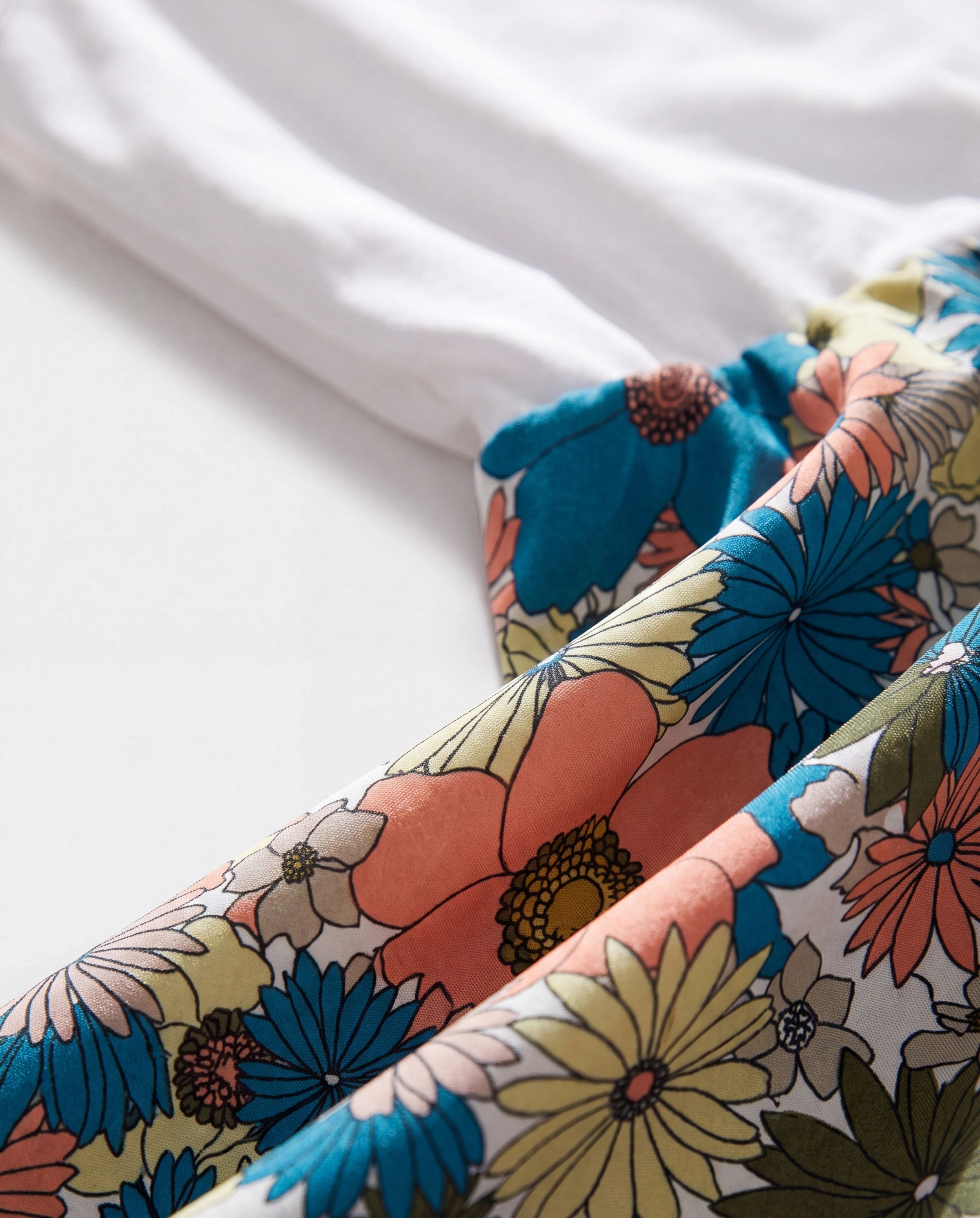 Family Matching Set Sun Flower Print Short-sleeve Collar Shirt or White Camisole Top and Flower Wide-leg Pants Set for Summer Vacation  Multi-color