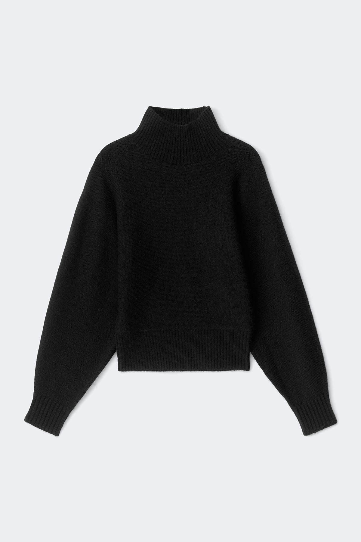 Knitted turtleneck sweater - Black