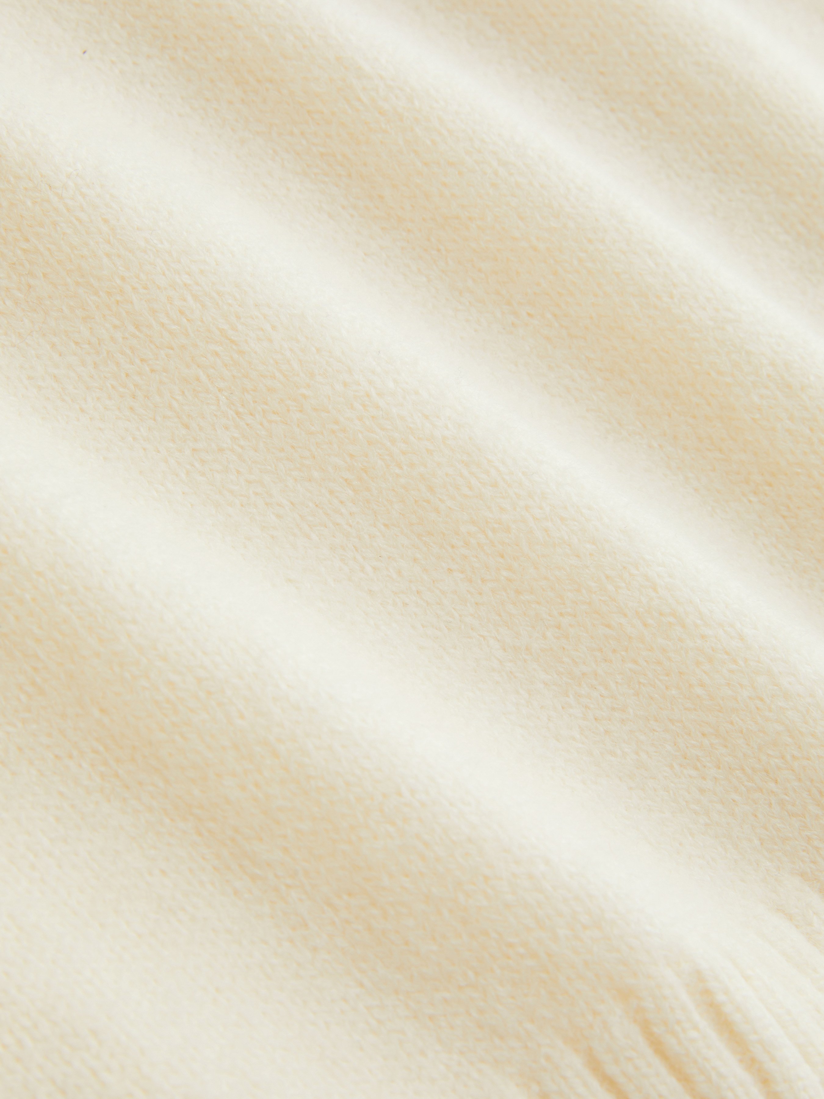 Knit Shawl V-neck Collar Button Detail Sweater — Cream