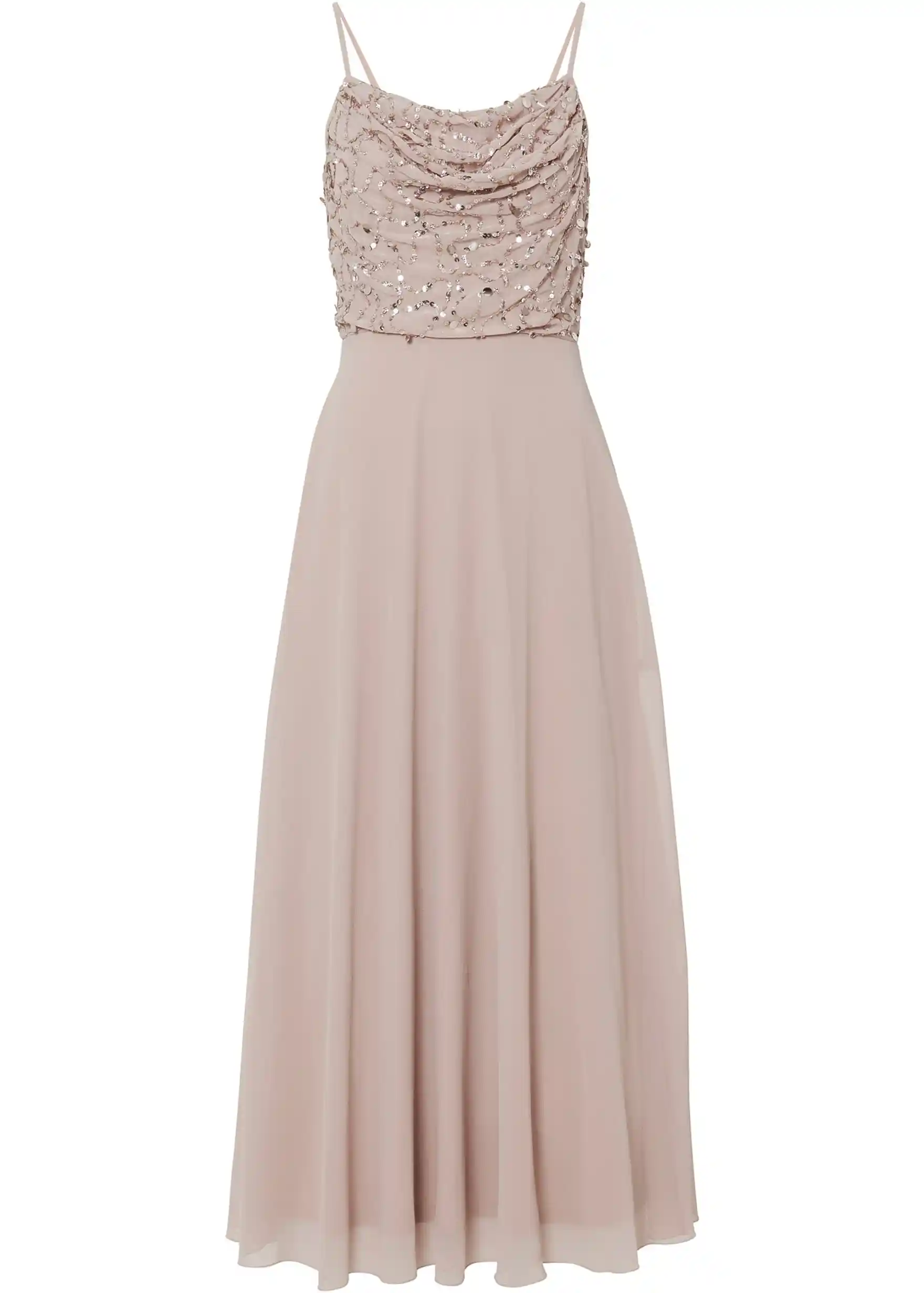 Trägerkleid mit Paillettenstickerei - hellrosa