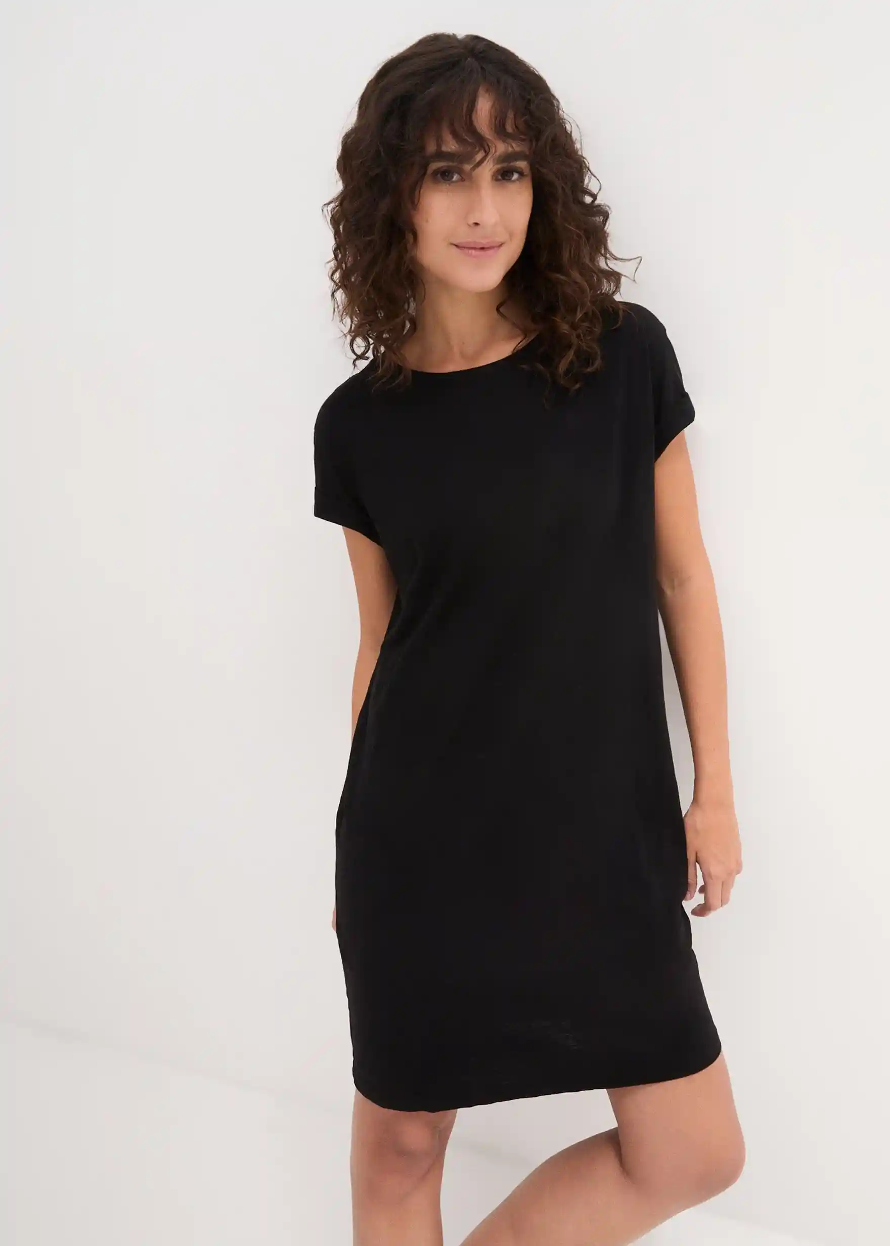 Shirtkleid aus reiner Bio-Baumwolle - schwarz