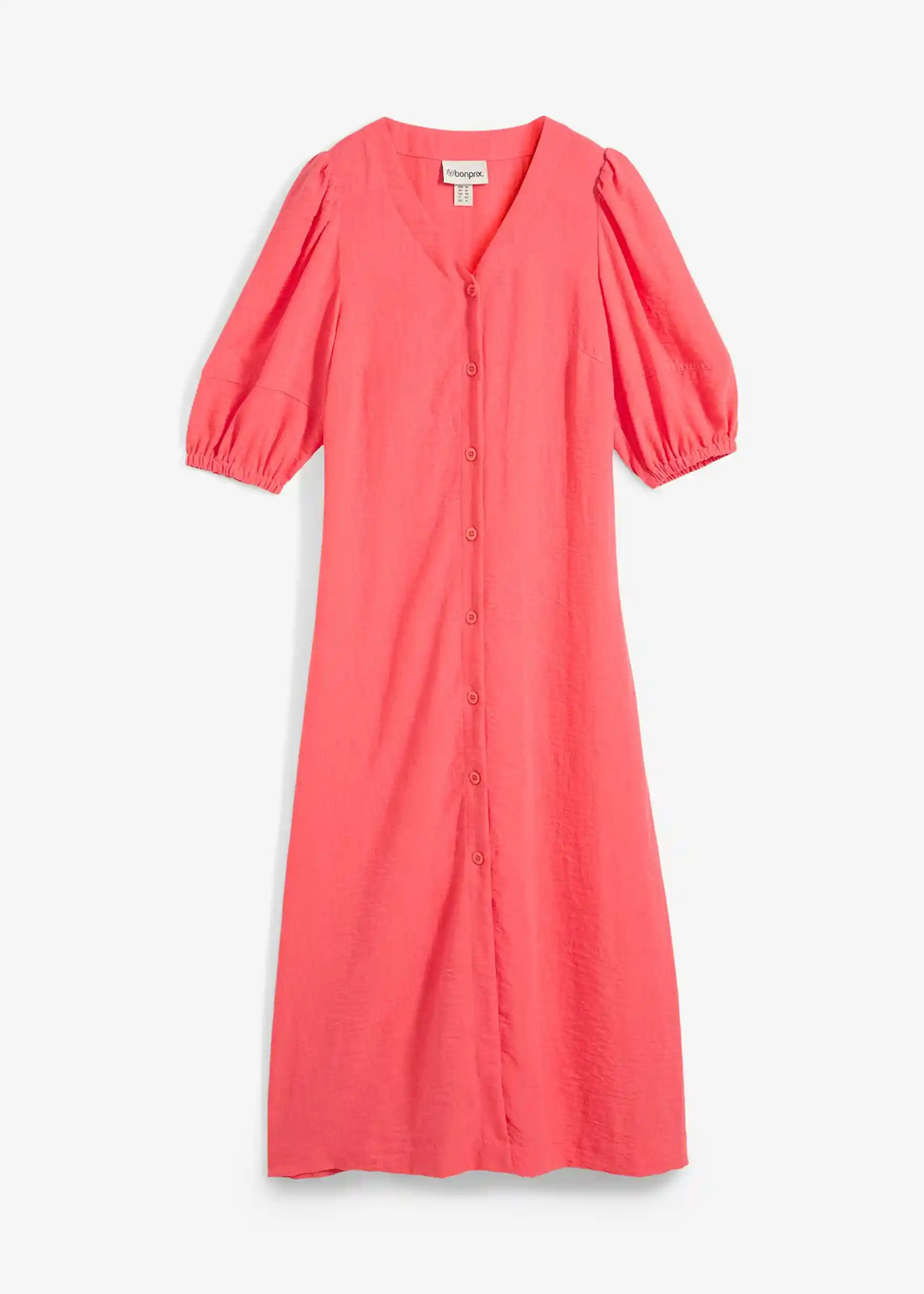 Midikleid mit Puffärmeln - paradiespink