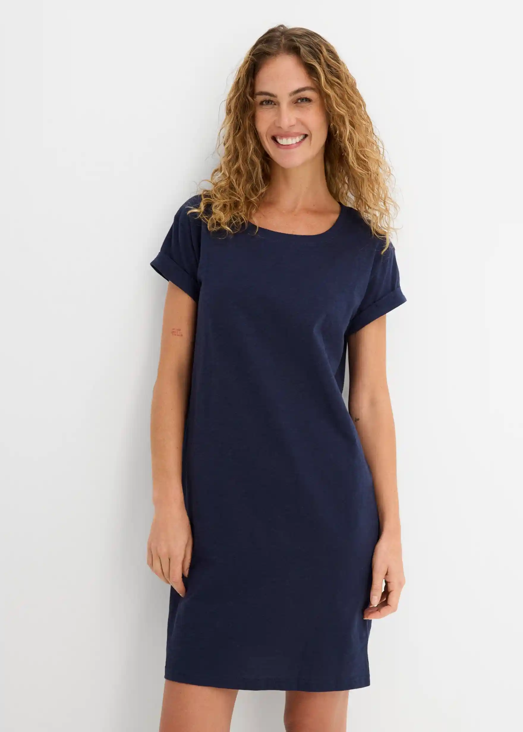 Shirtkleid aus reiner Bio-Baumwolle - dunkelblau