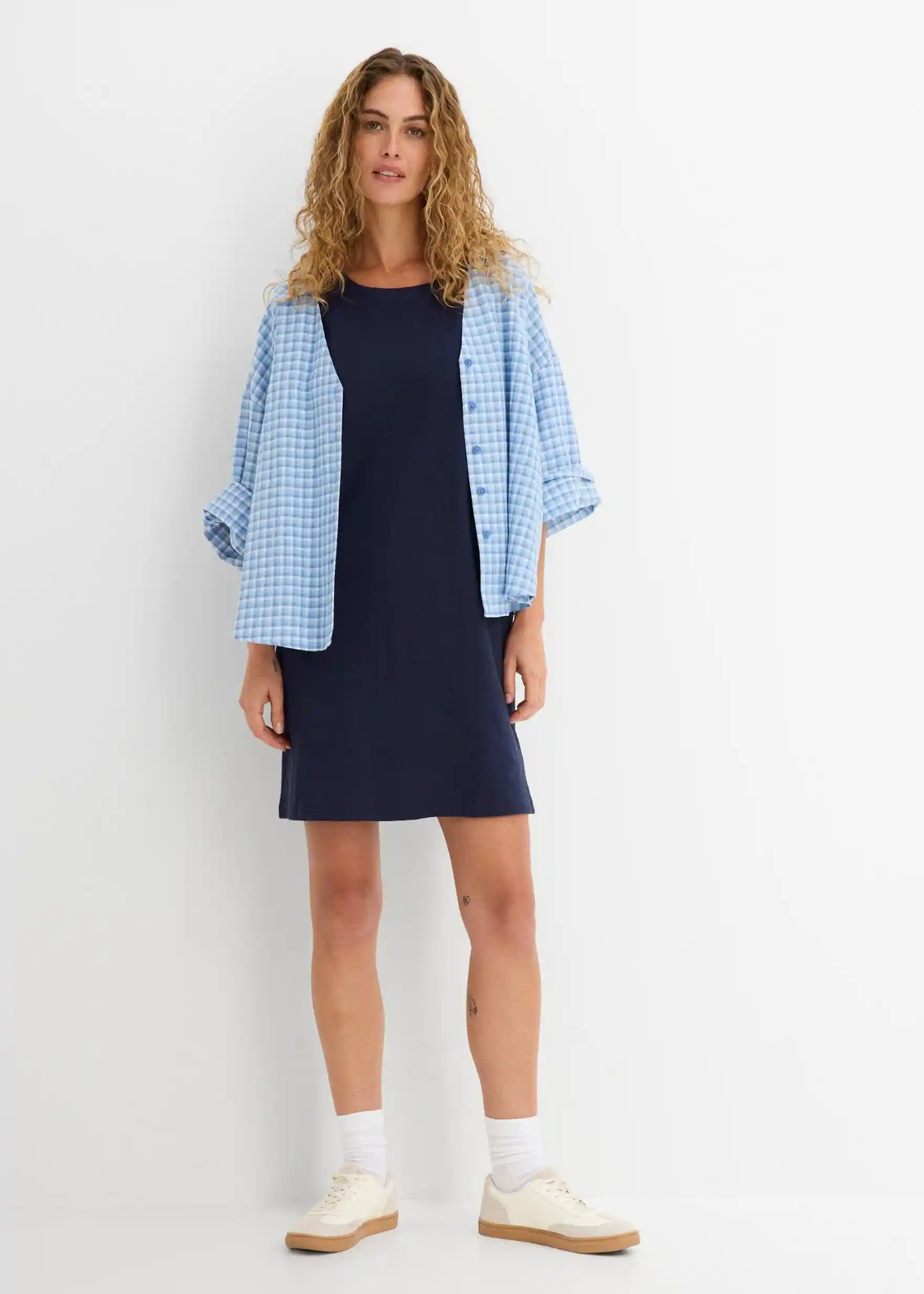 Shirtkleid aus reiner Bio-Baumwolle - dunkelblau