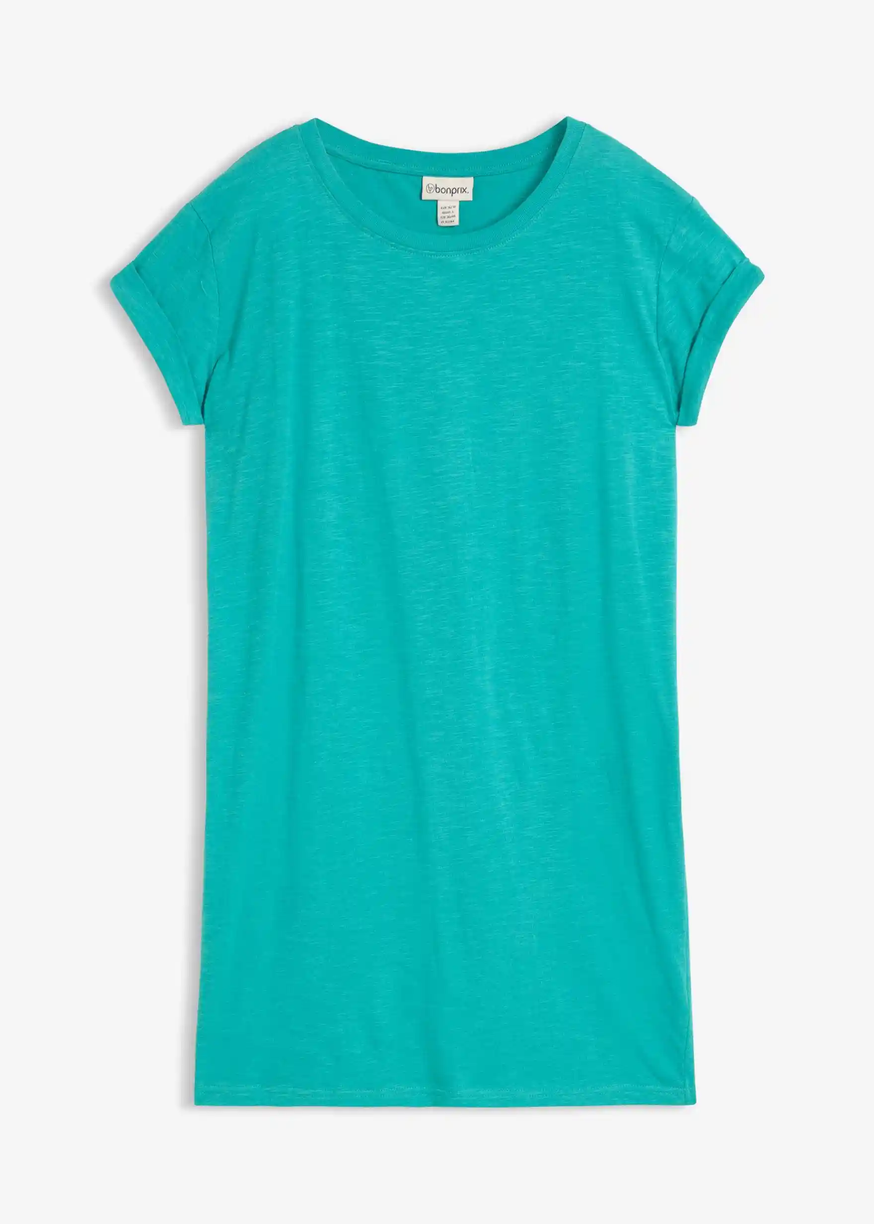 Shirtkleid aus reiner Bio-Baumwolle - matttürkis