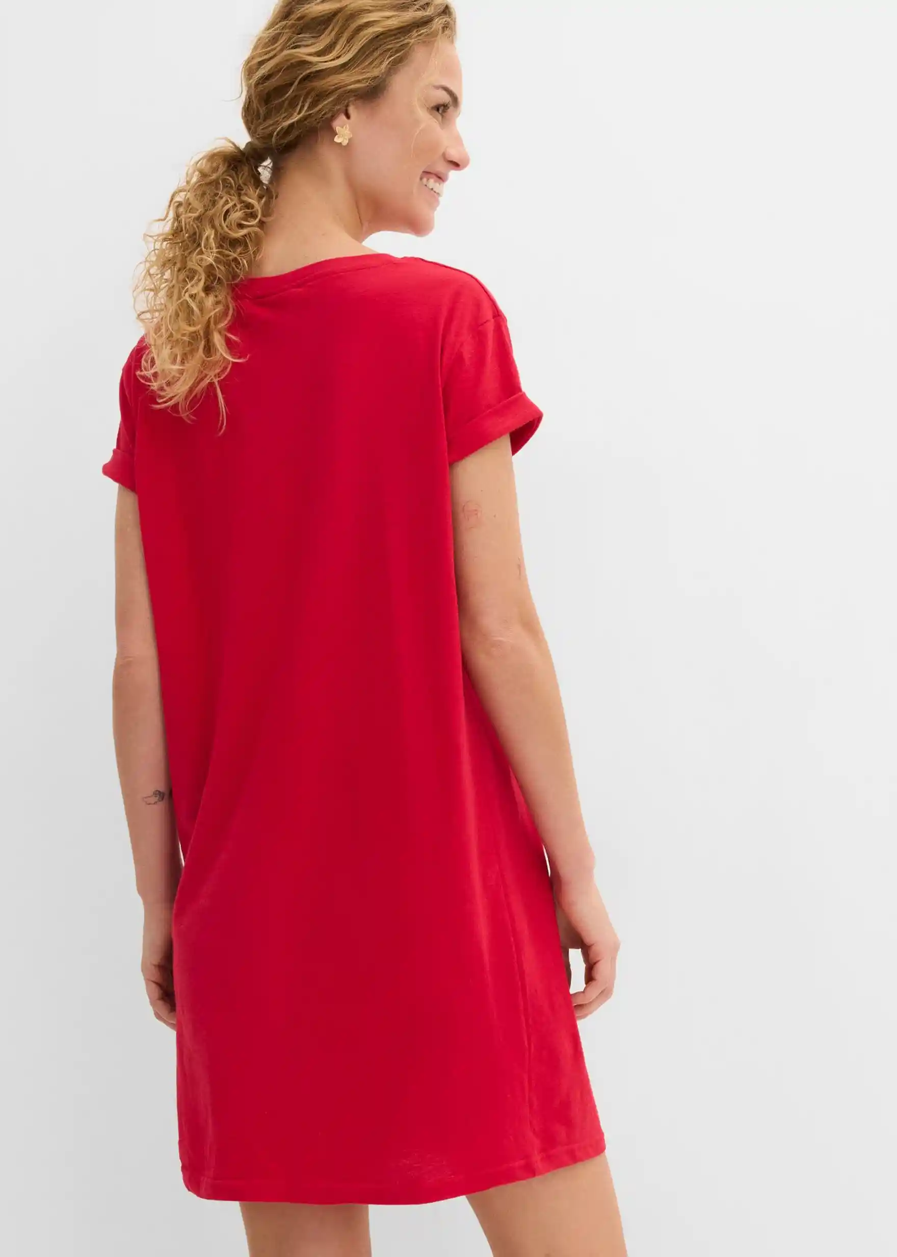 Shirtkleid aus reiner Bio-Baumwolle - rot