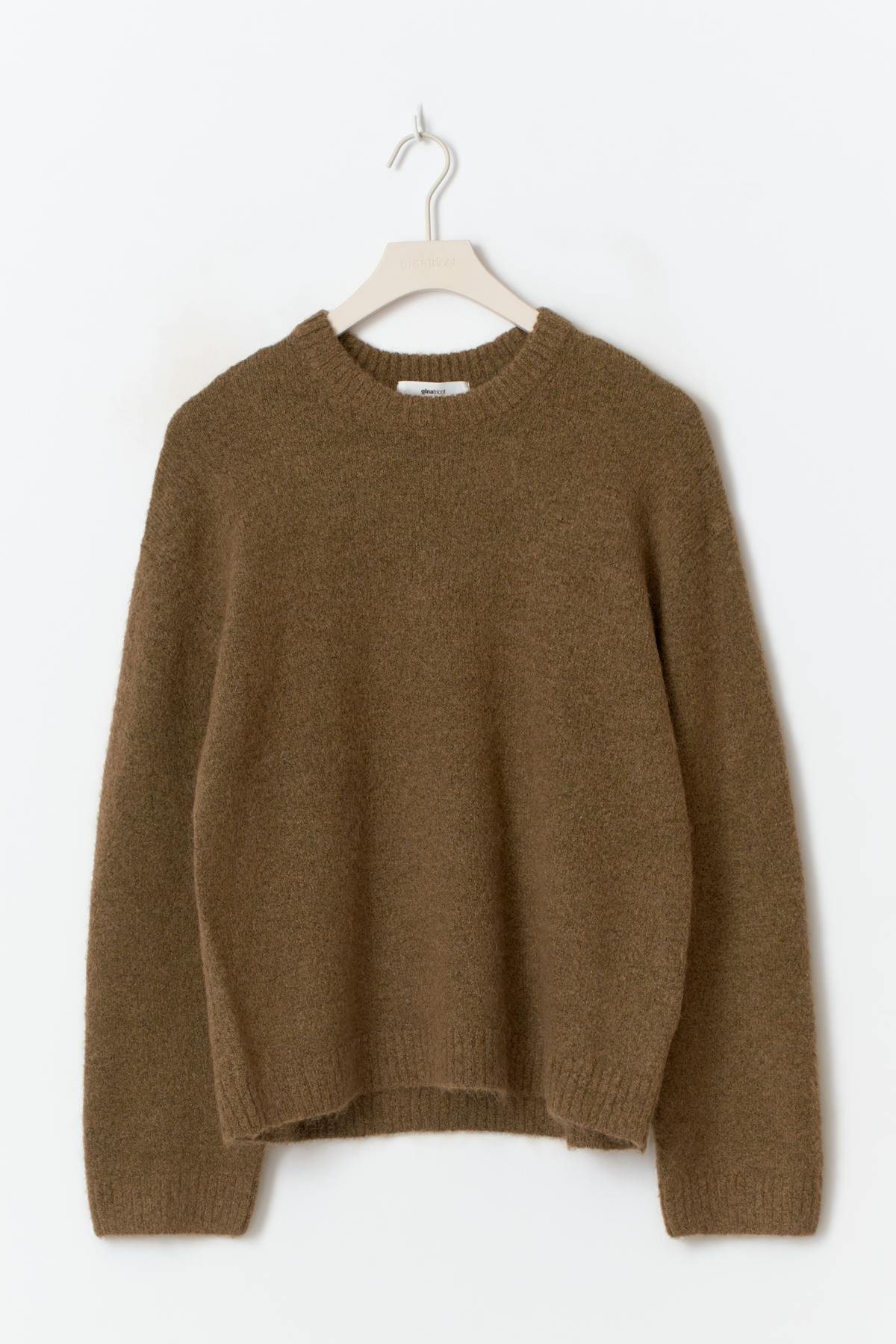 Crew neck knitted sweater - Brown