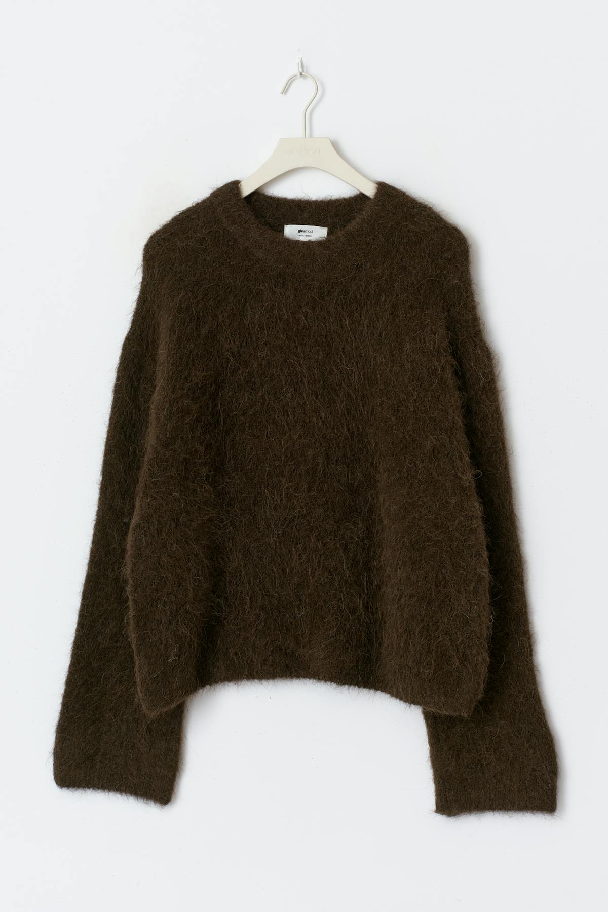 Alpaca blend knitted sweater - Brown
