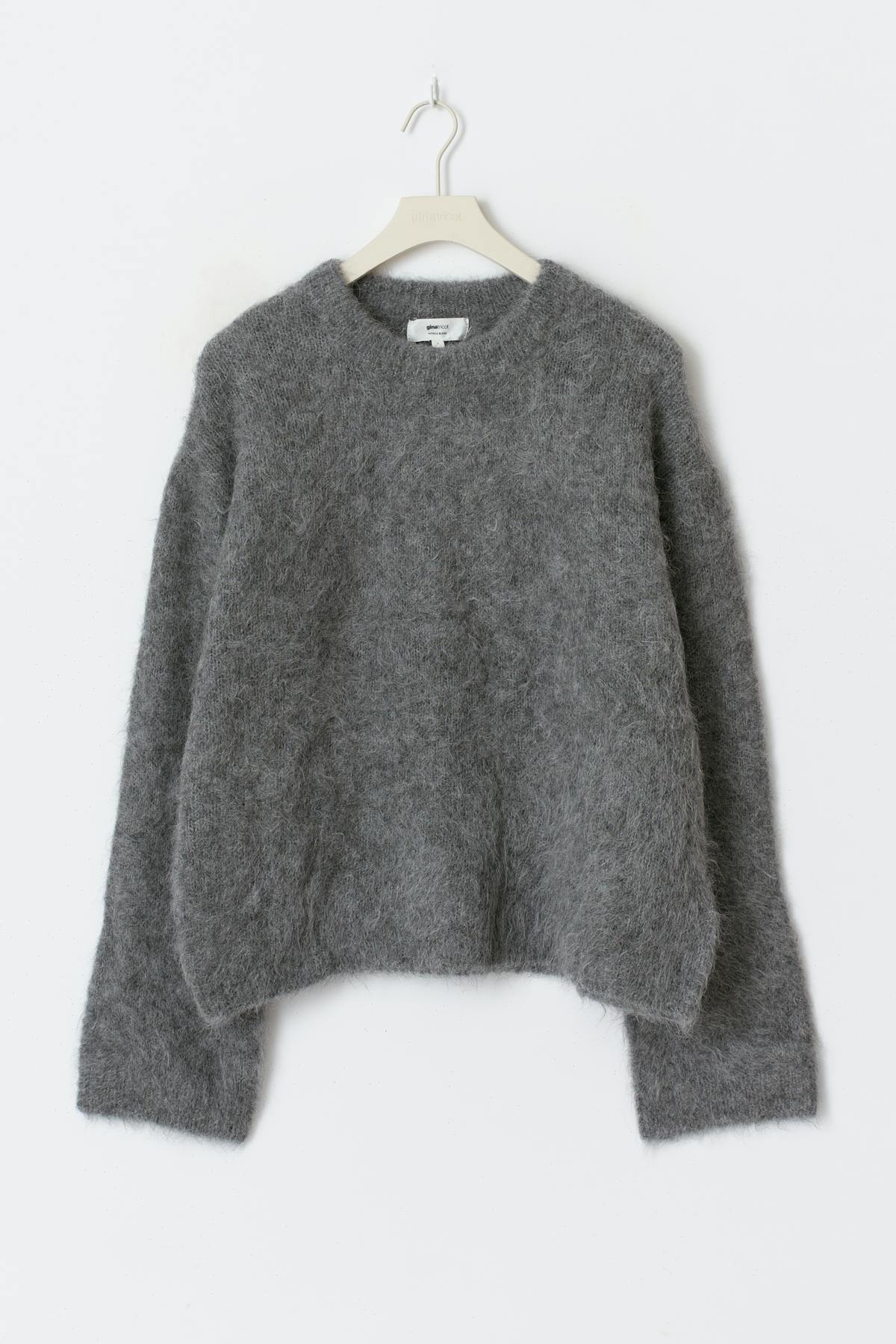 Alpaca blend knitted sweater - Grey