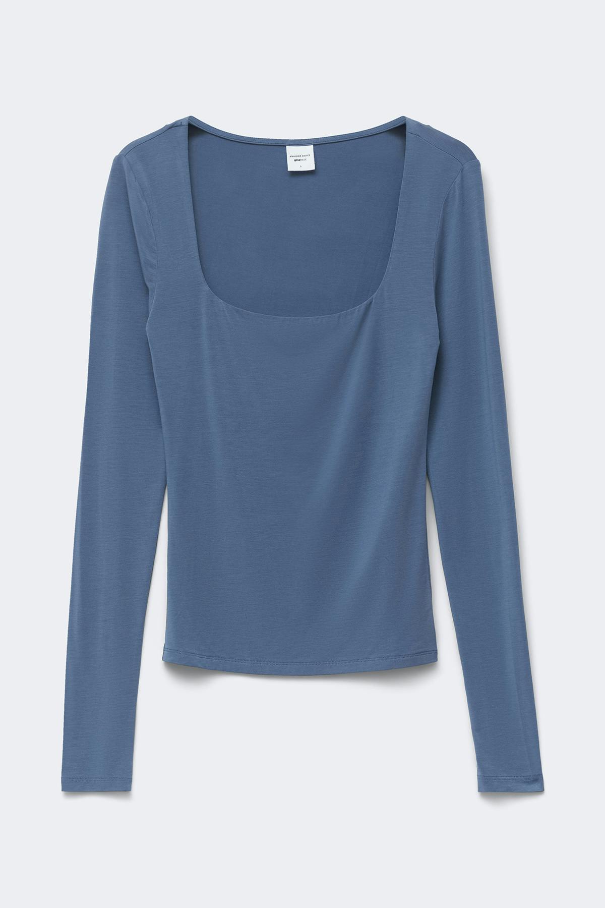 Slim fit scoop neck top - Blue