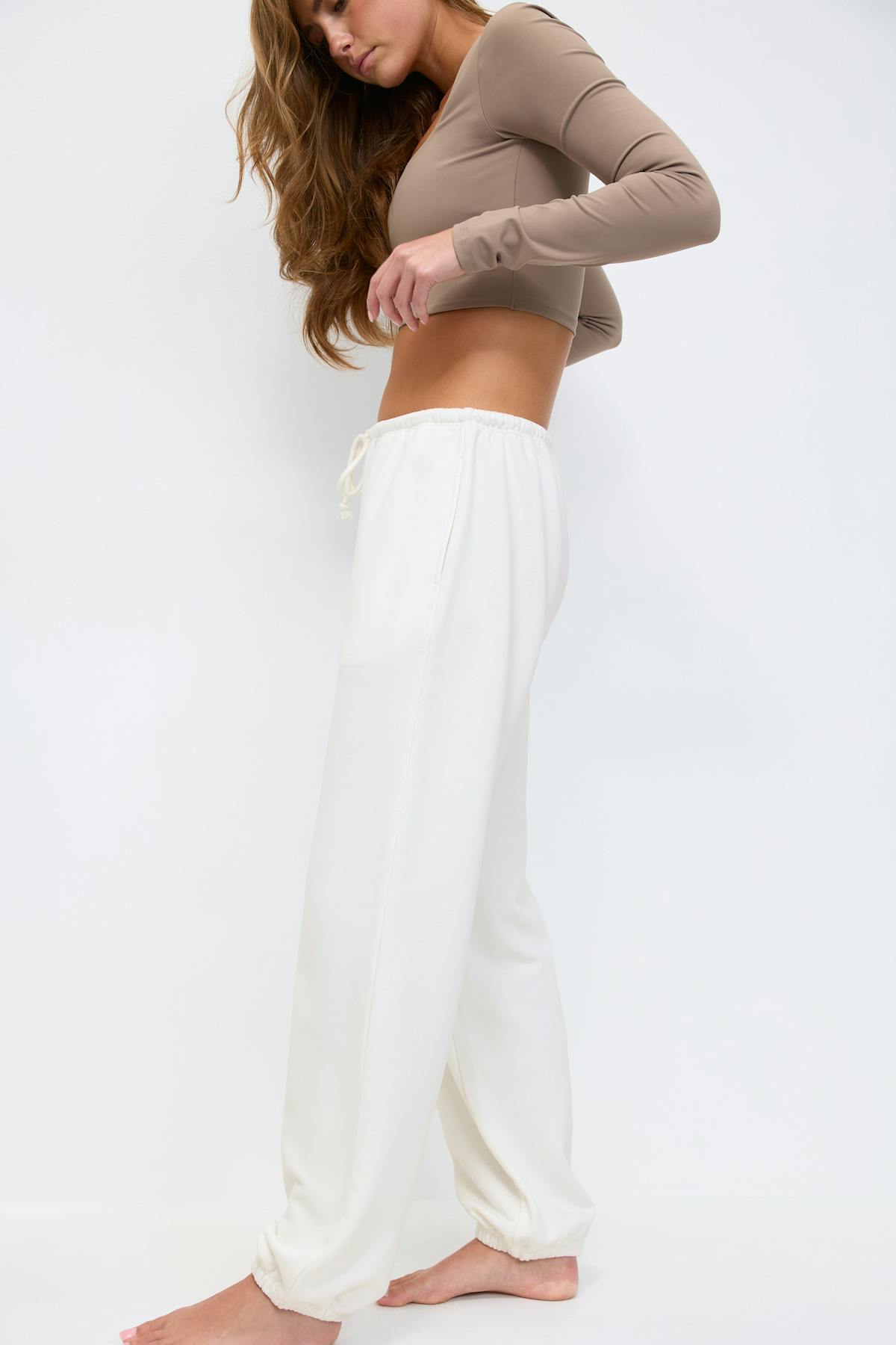 Soft sport sweatpants - White