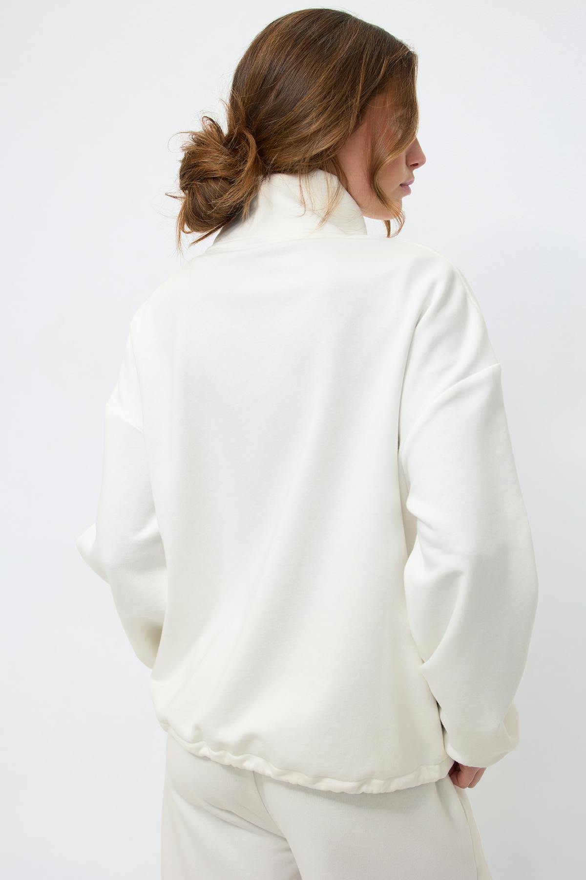 Soft sport zip sweater - White