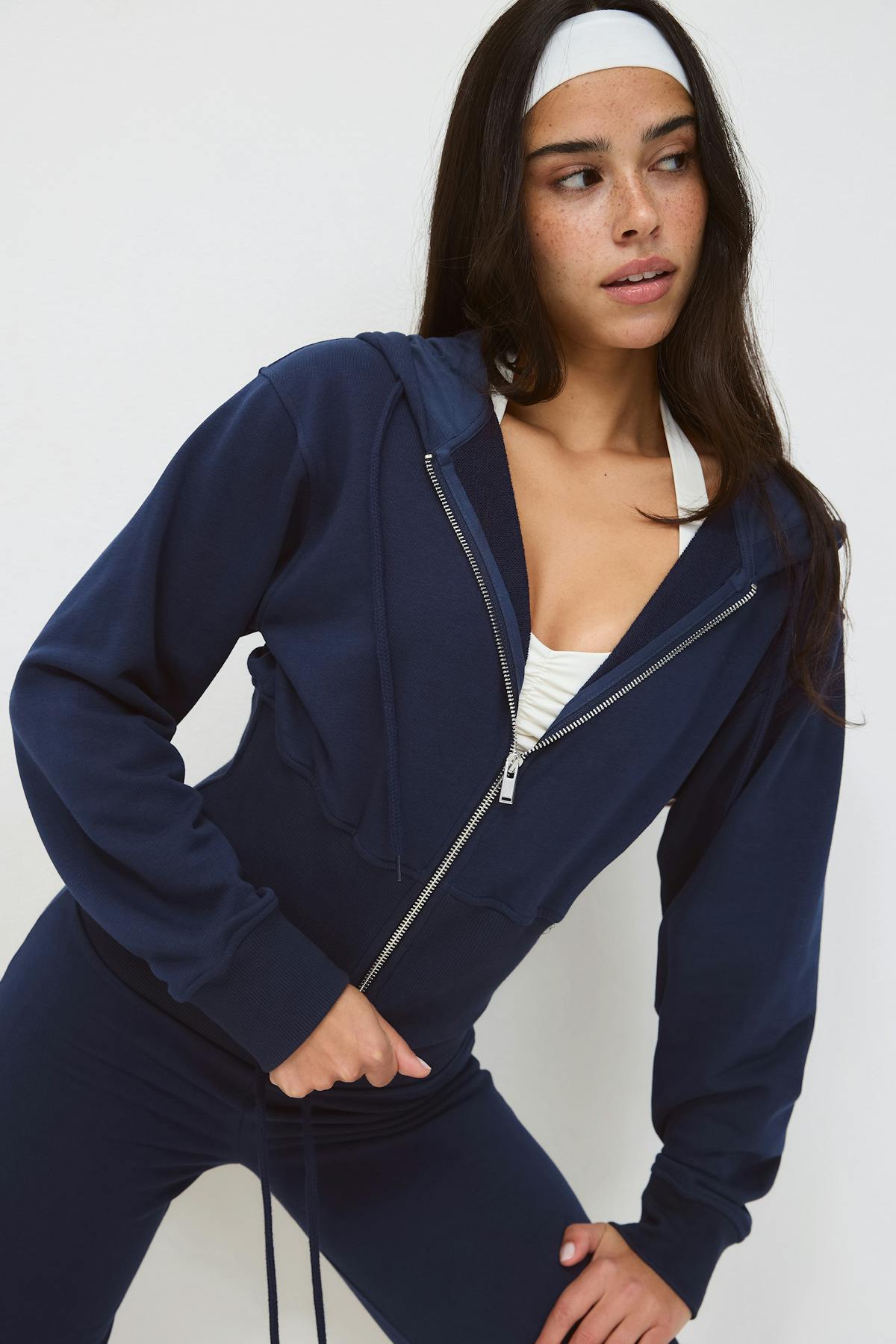 Slim fit zip hoodie - Blue