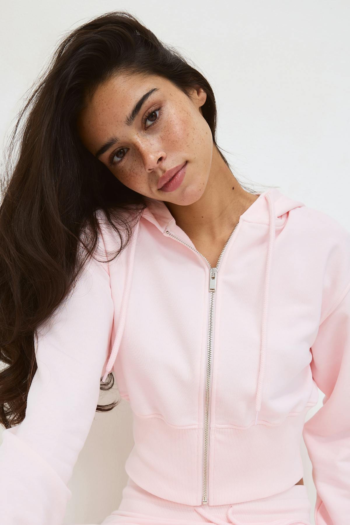 Slim fit zip hoodie - Pink