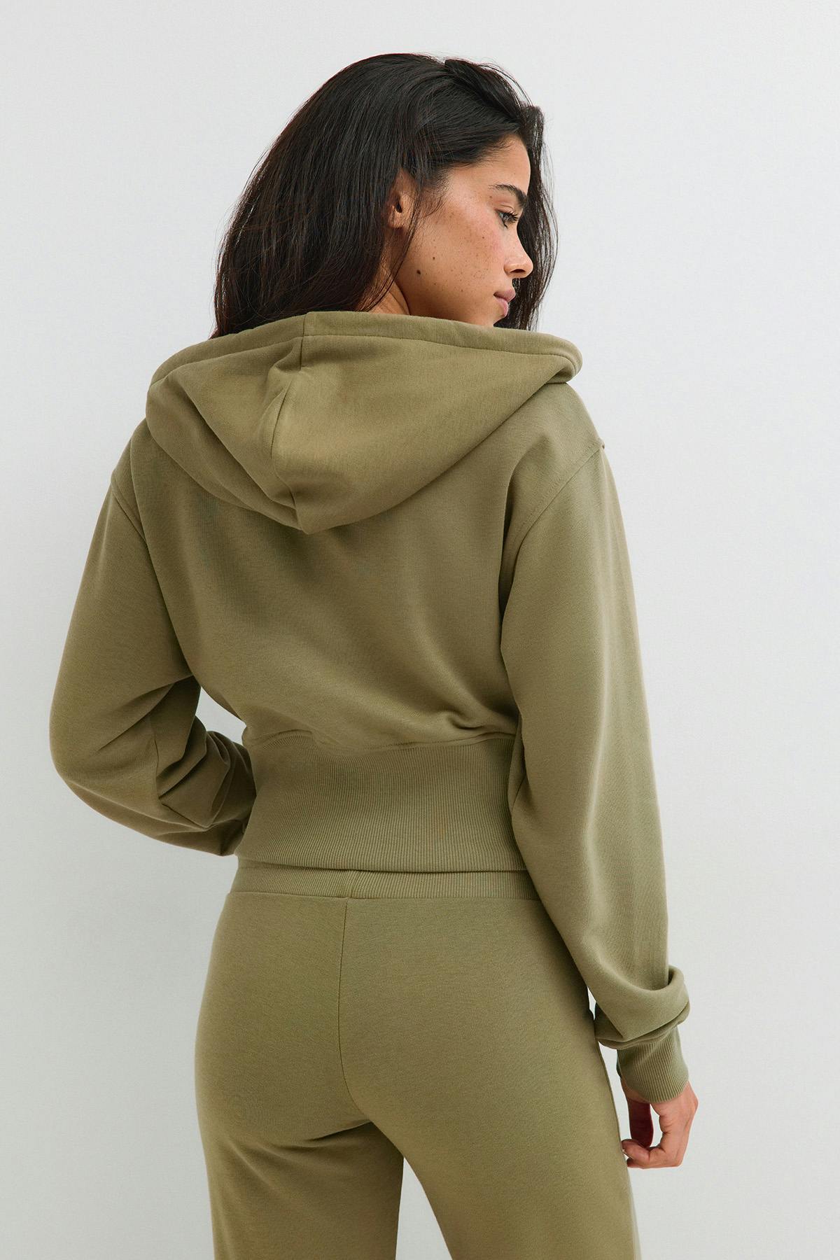 Slim fit zip hoodie - Green