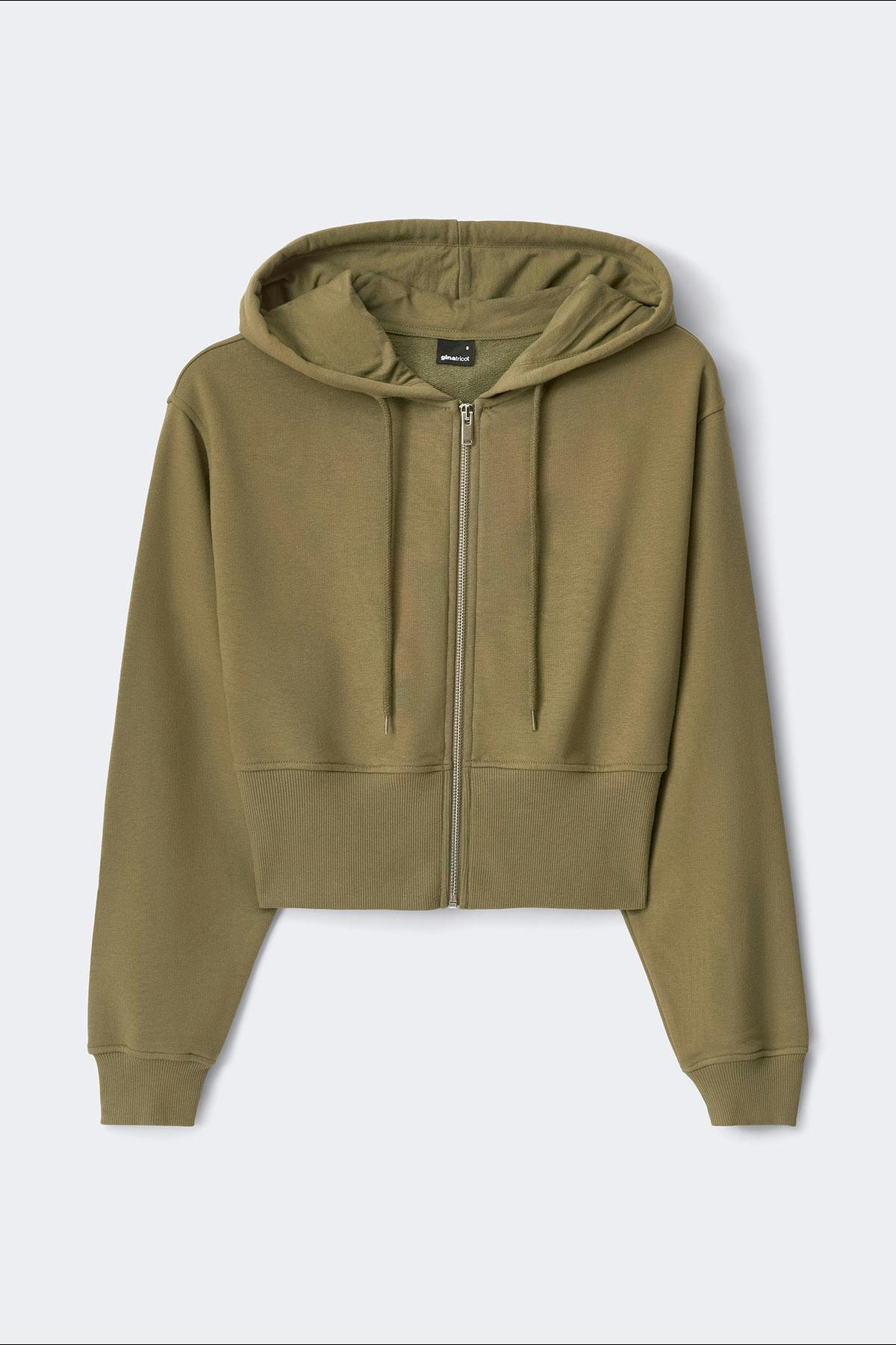 Slim fit zip hoodie - Green