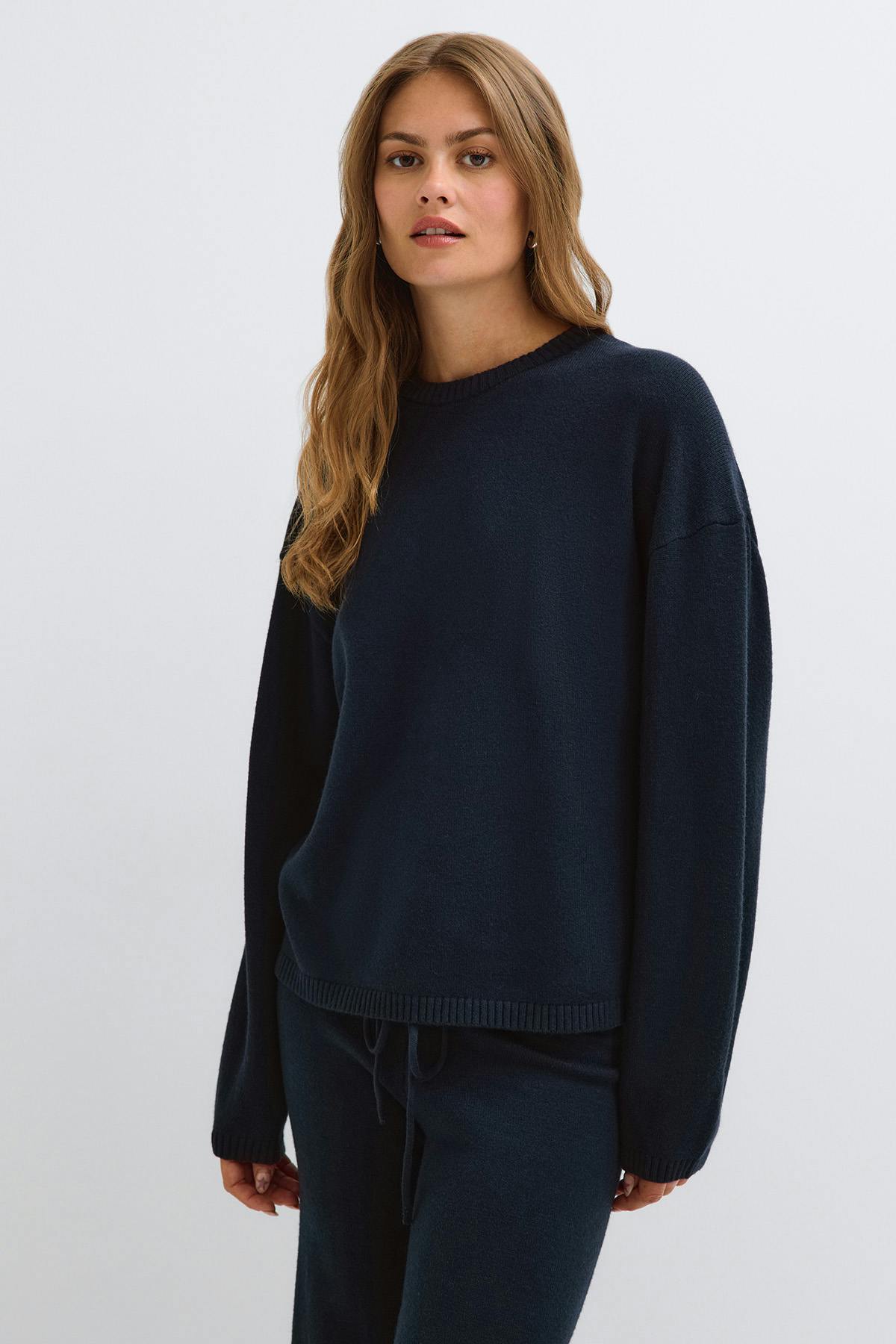 Knitted loungewear sweater - Blue