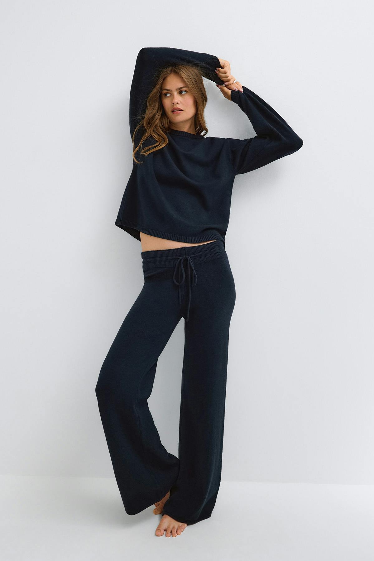 Knitted loungewear sweater - Blue