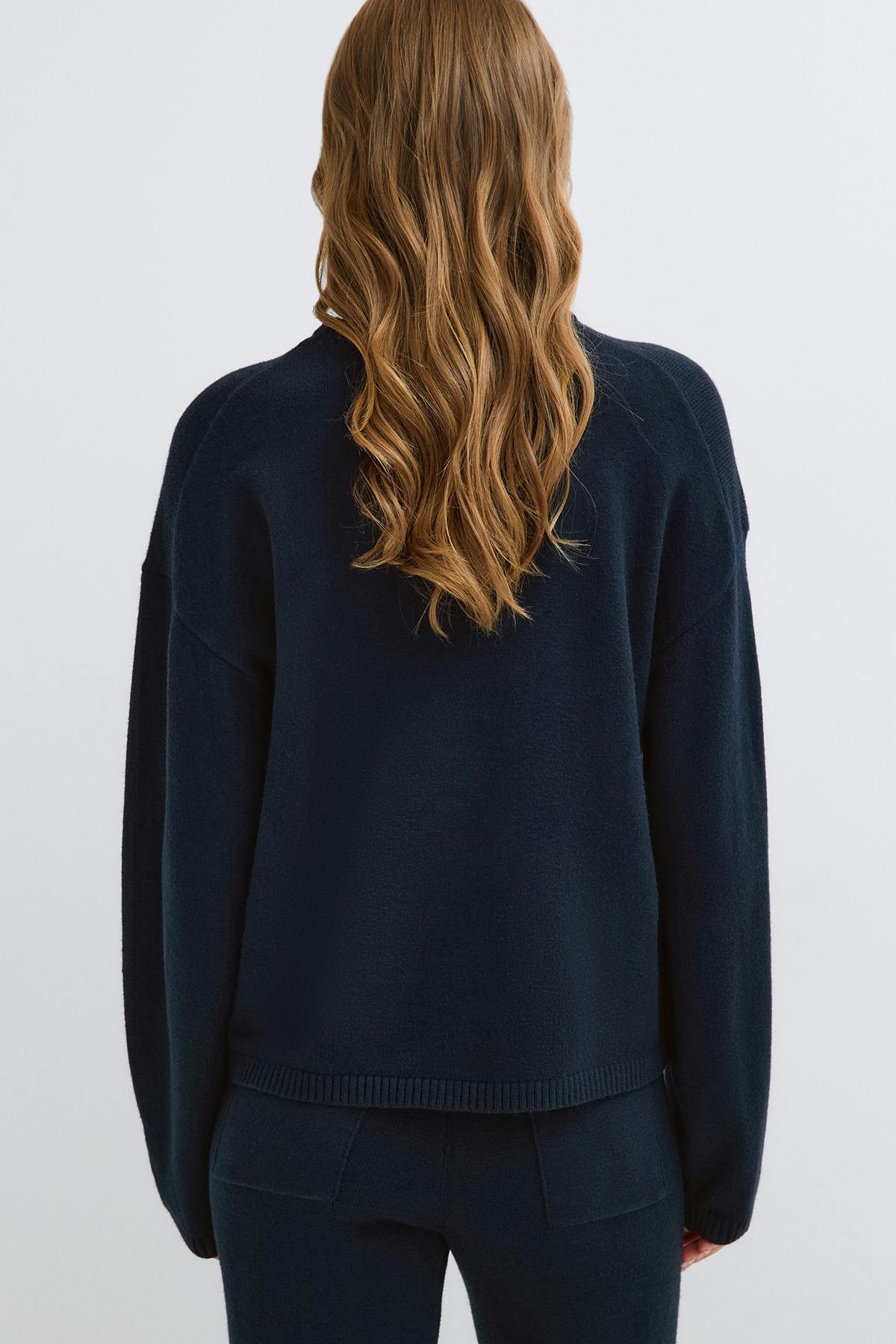 Knitted loungewear sweater - Blue