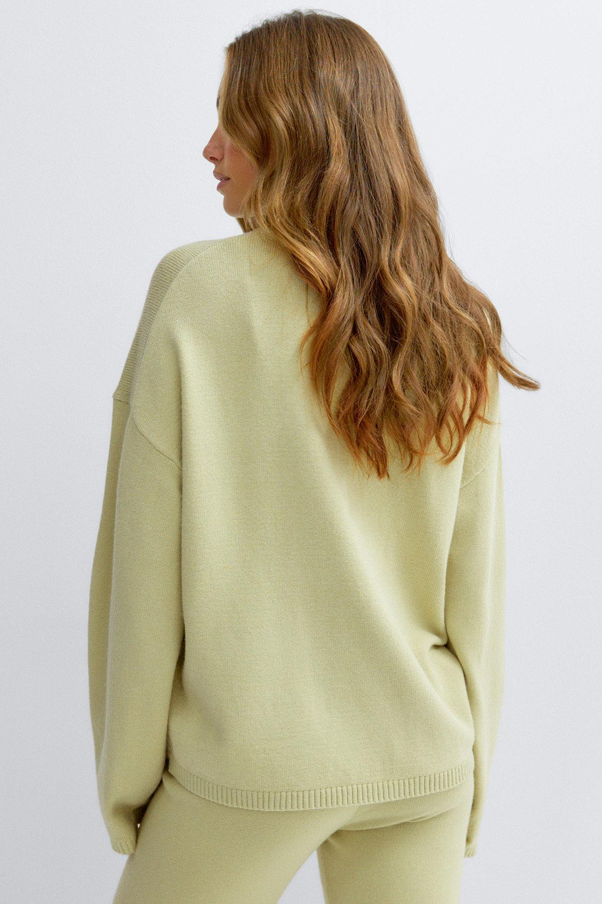 Knitted loungewear sweater - Green