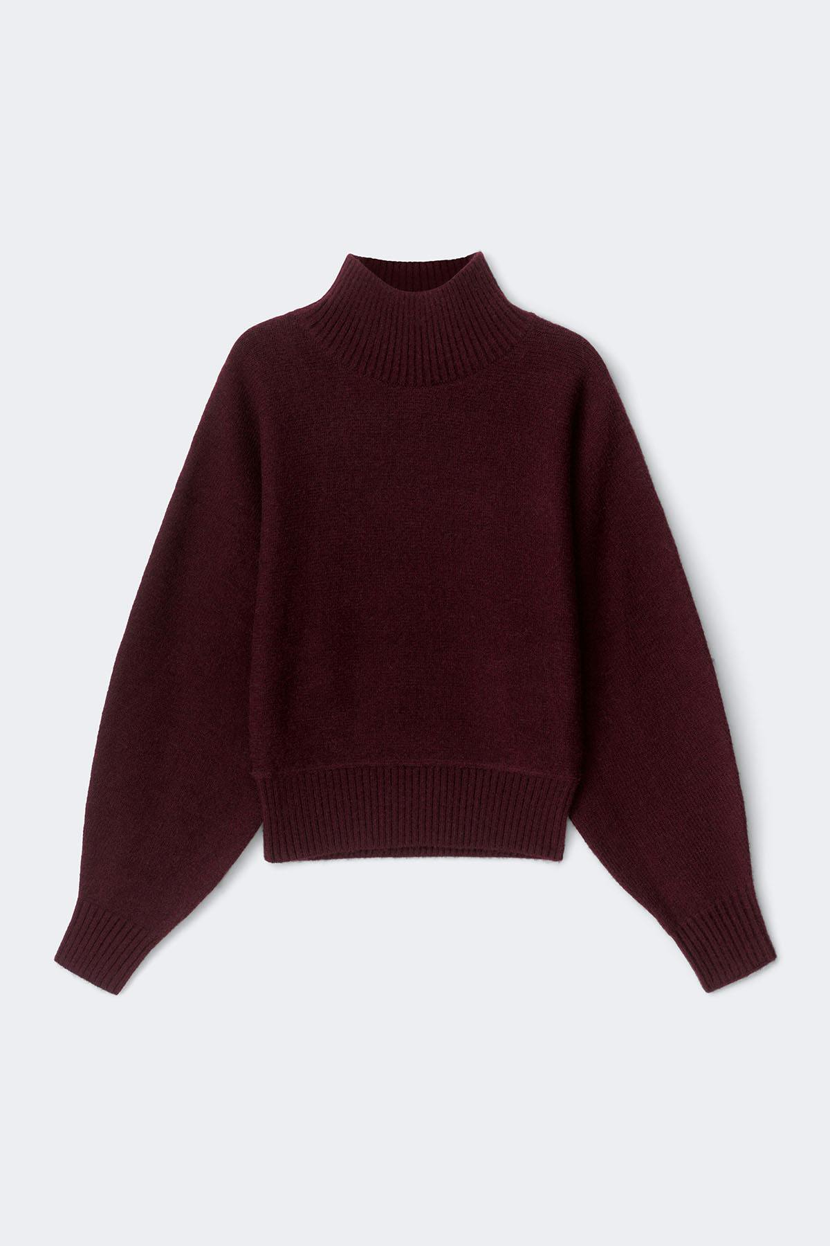 Knitted turtleneck sweater - Red