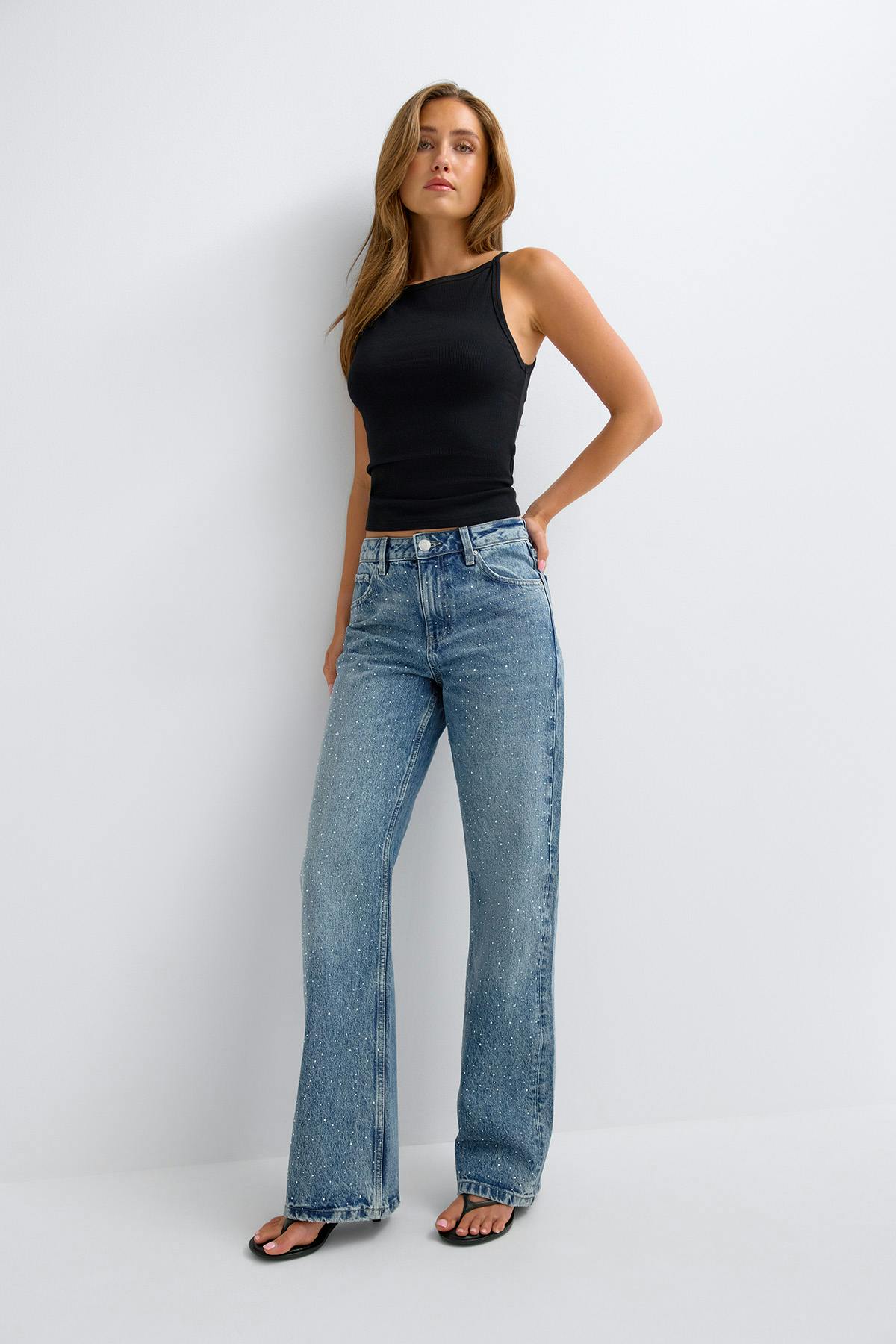 Rebel rhinestone jeans - Blue