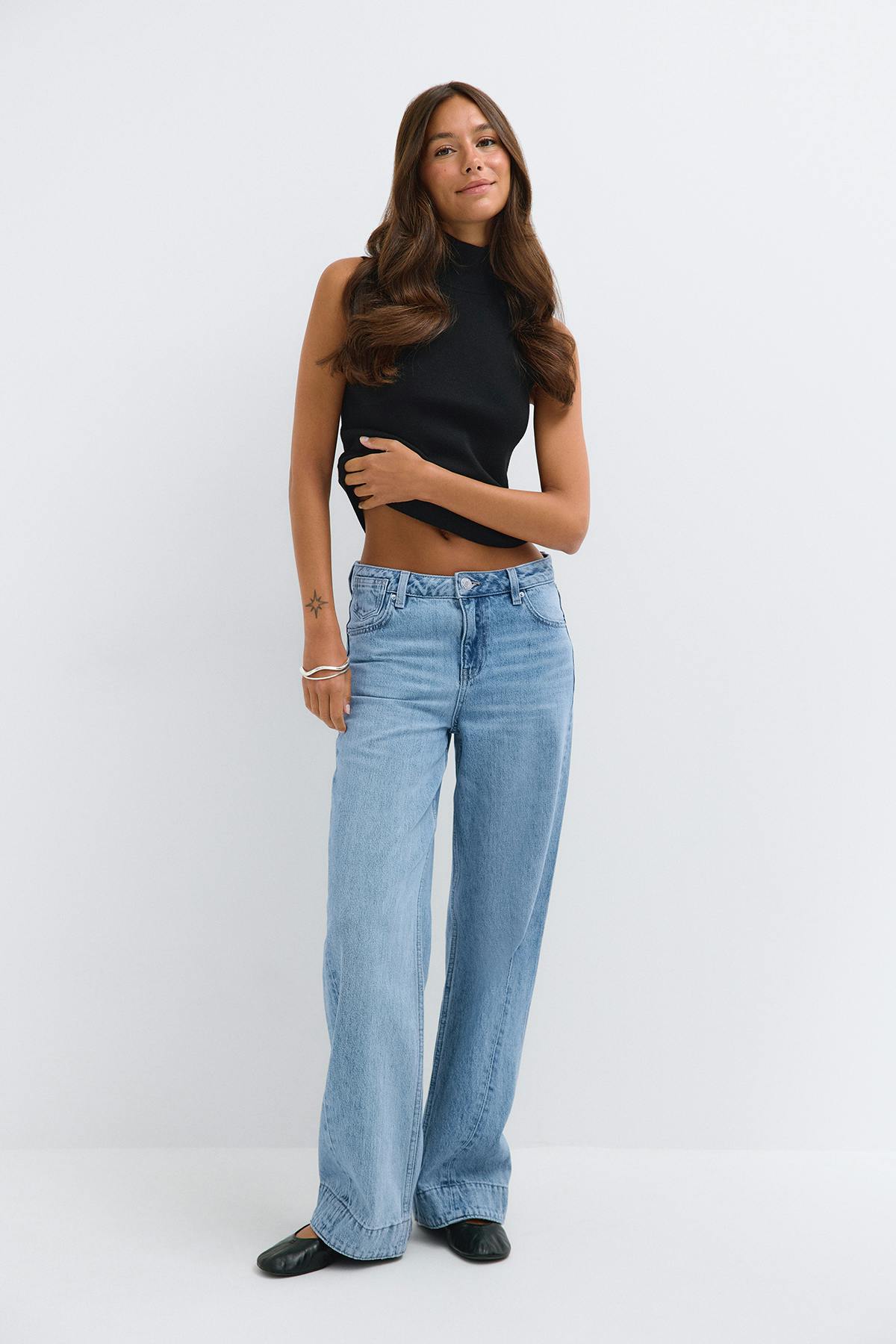 Twisted wide jeans - Blue