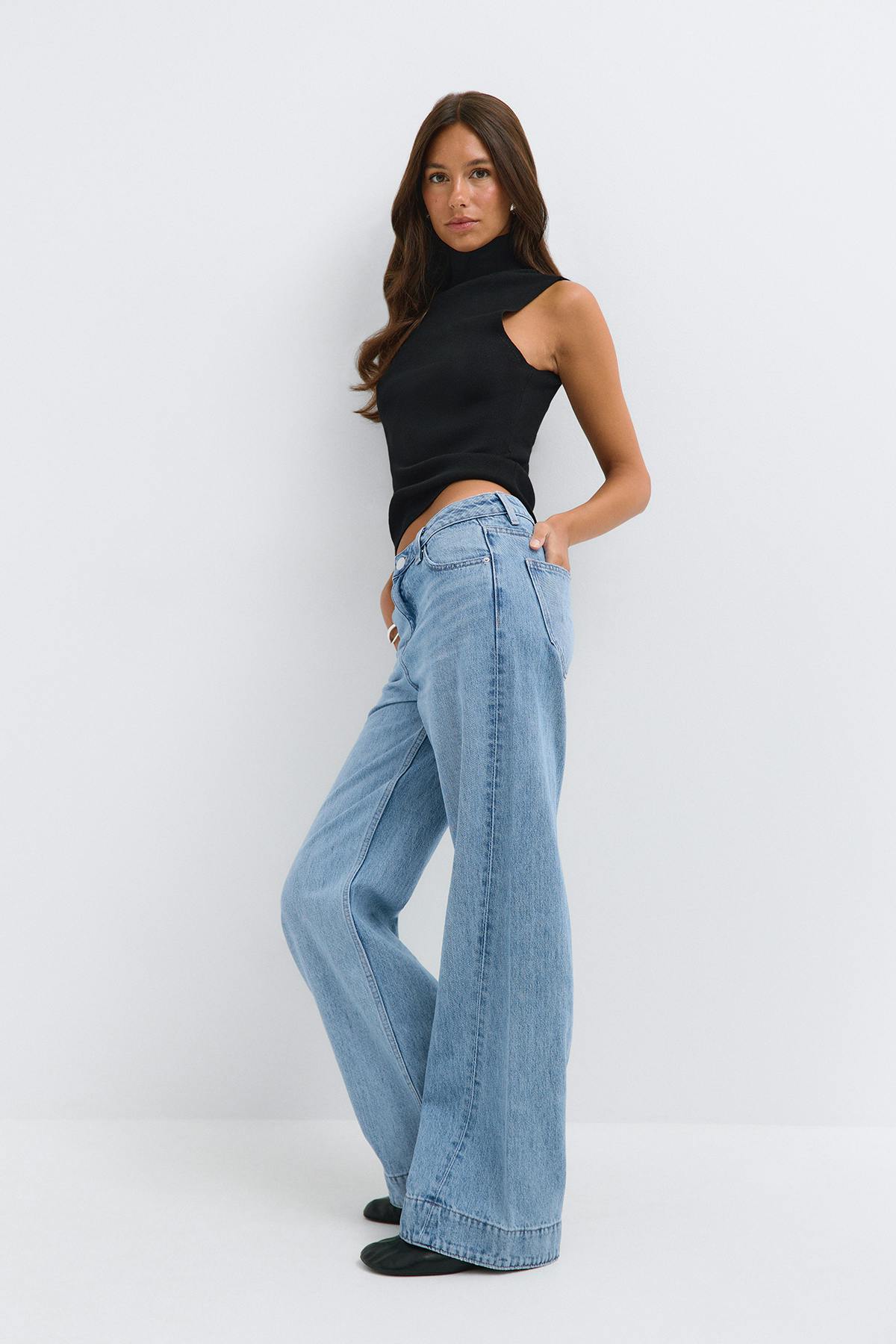 Twisted wide jeans - Blue